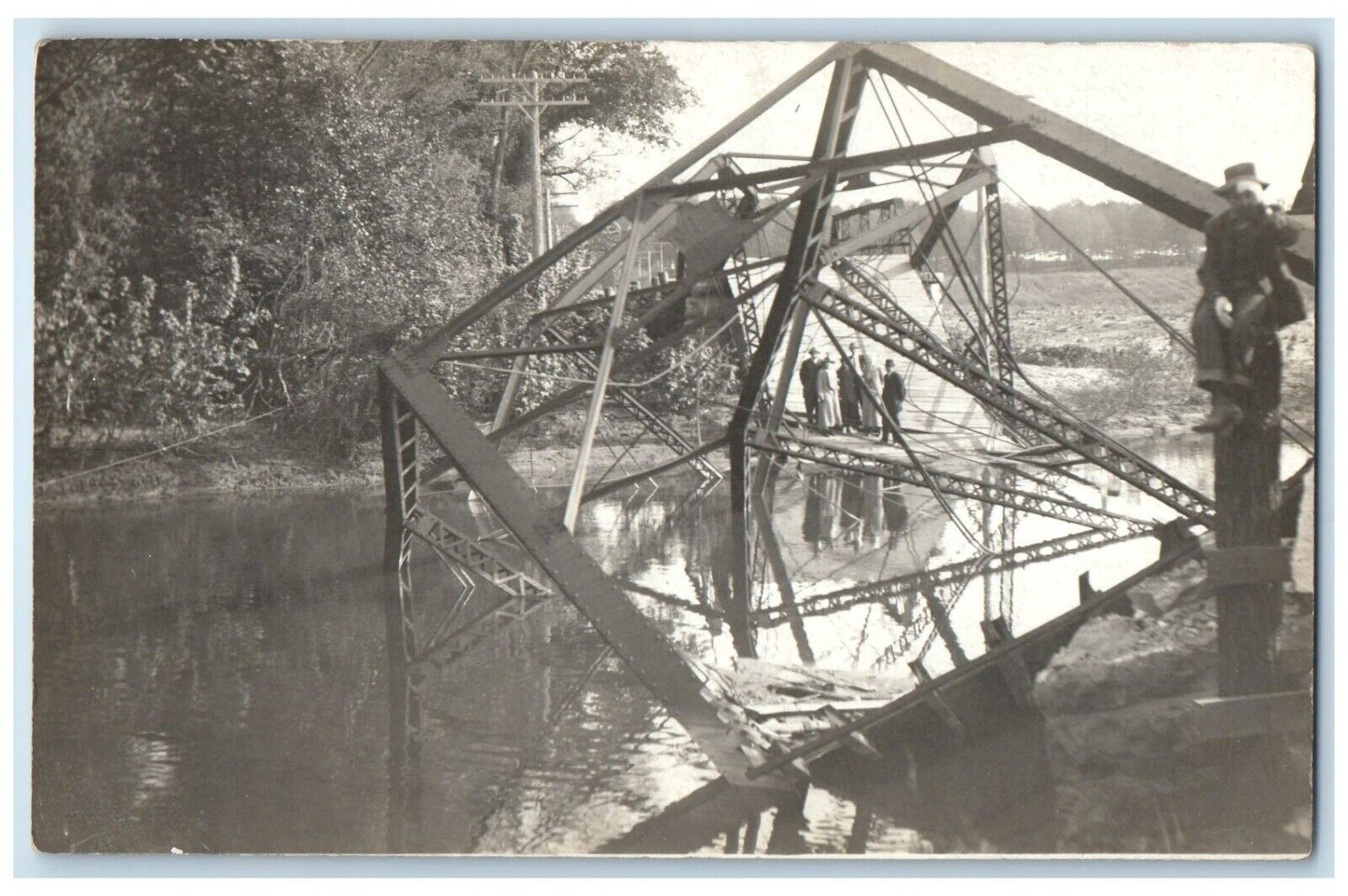 c1910\'s Bridge Collapse In Colorado CO RPPC Photo Posted Antique Postcard