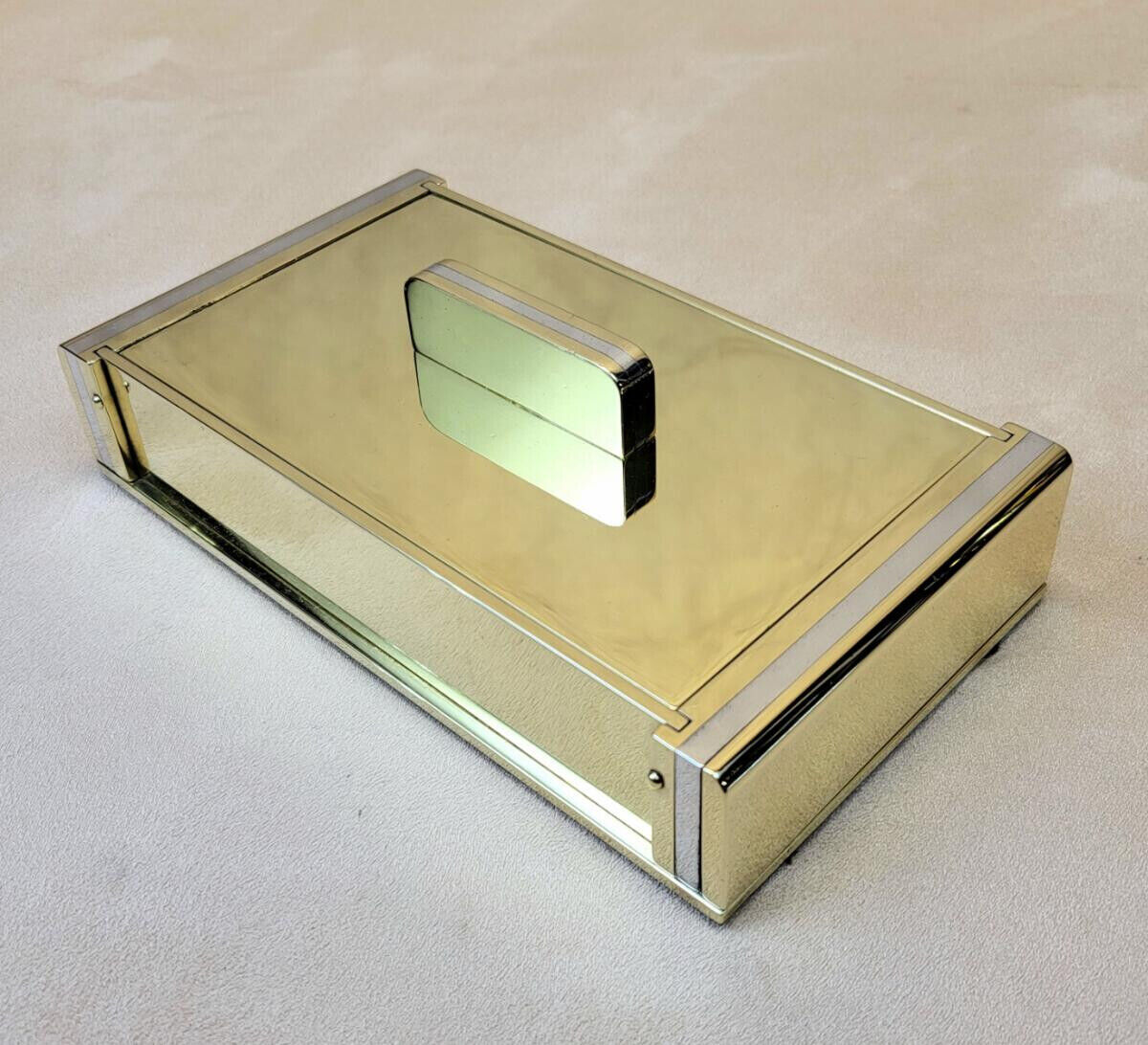 Remarkably Fine MCM Brass & White Metal Box Machinist Precision Crafted 4.1 lbs