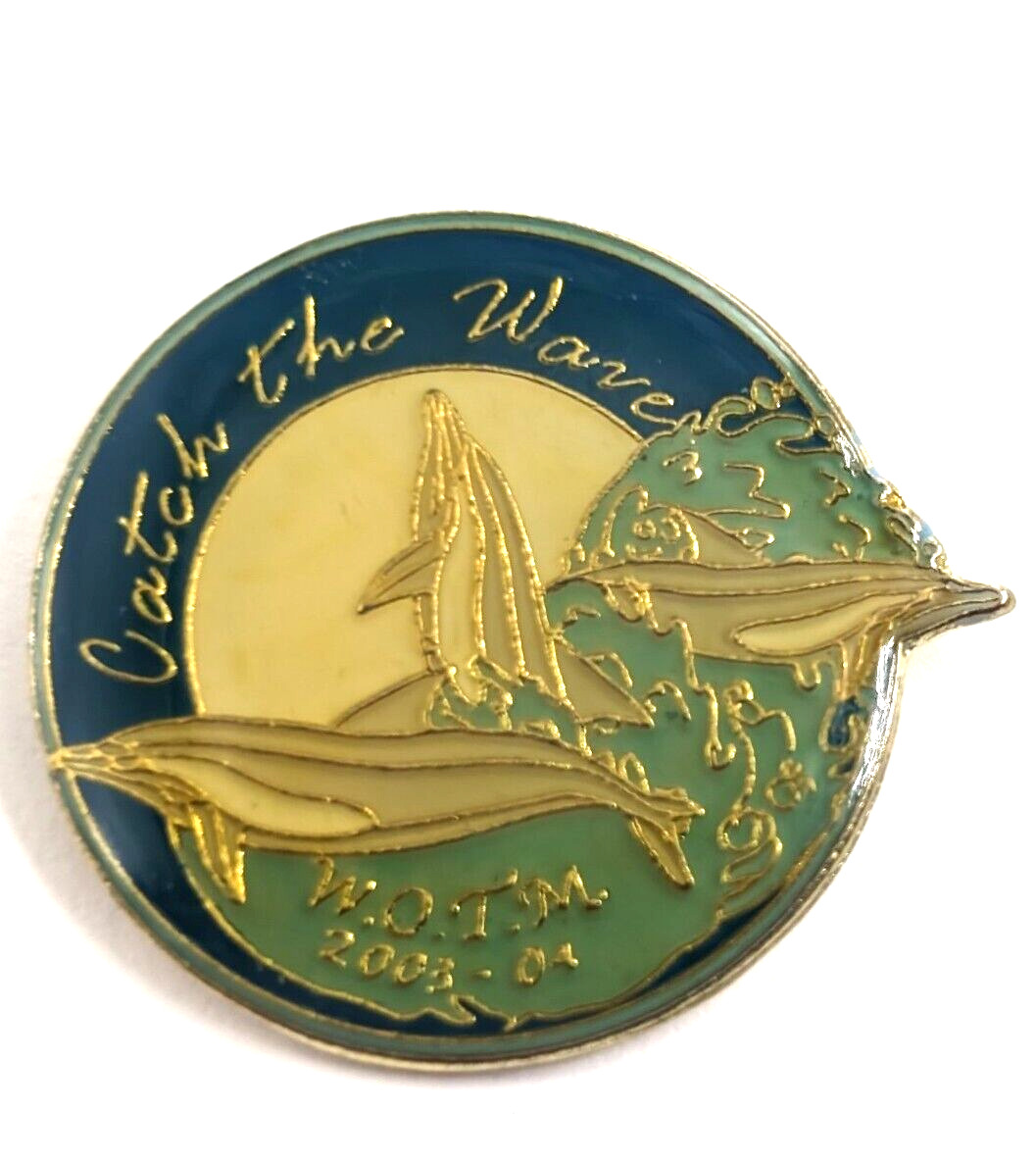VTG WOTM Catch The Wave Swimming Dolphins Women Of The Moose 2003-04 Member Pin