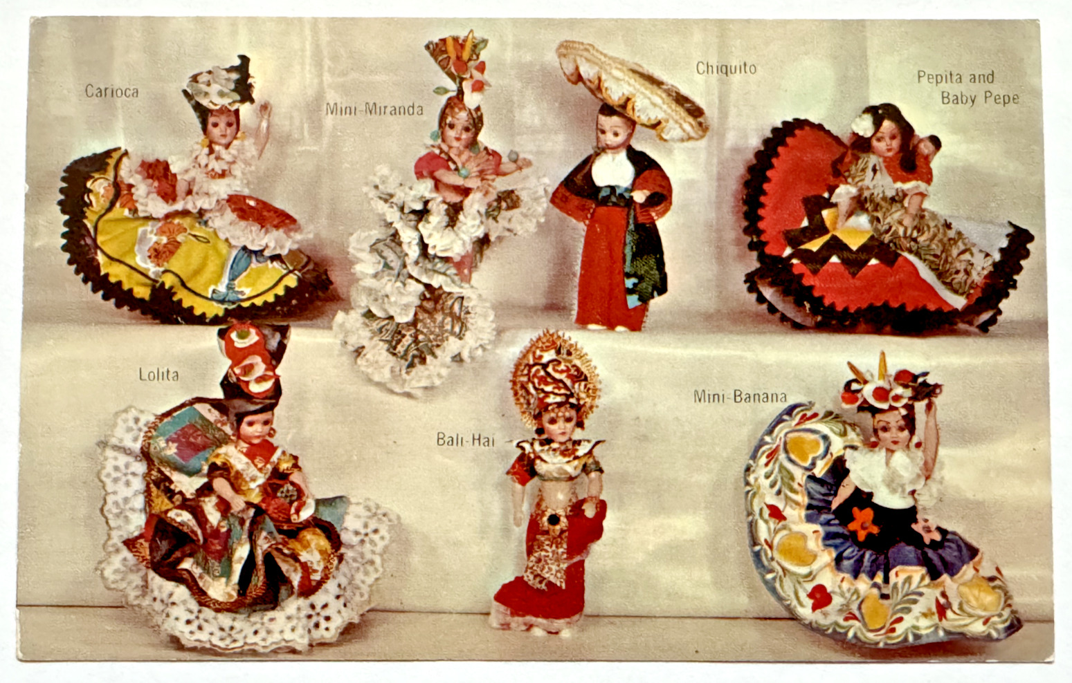 South of the Border Chiquitas Dolls Advertising New Orleans Louisiana Postcard