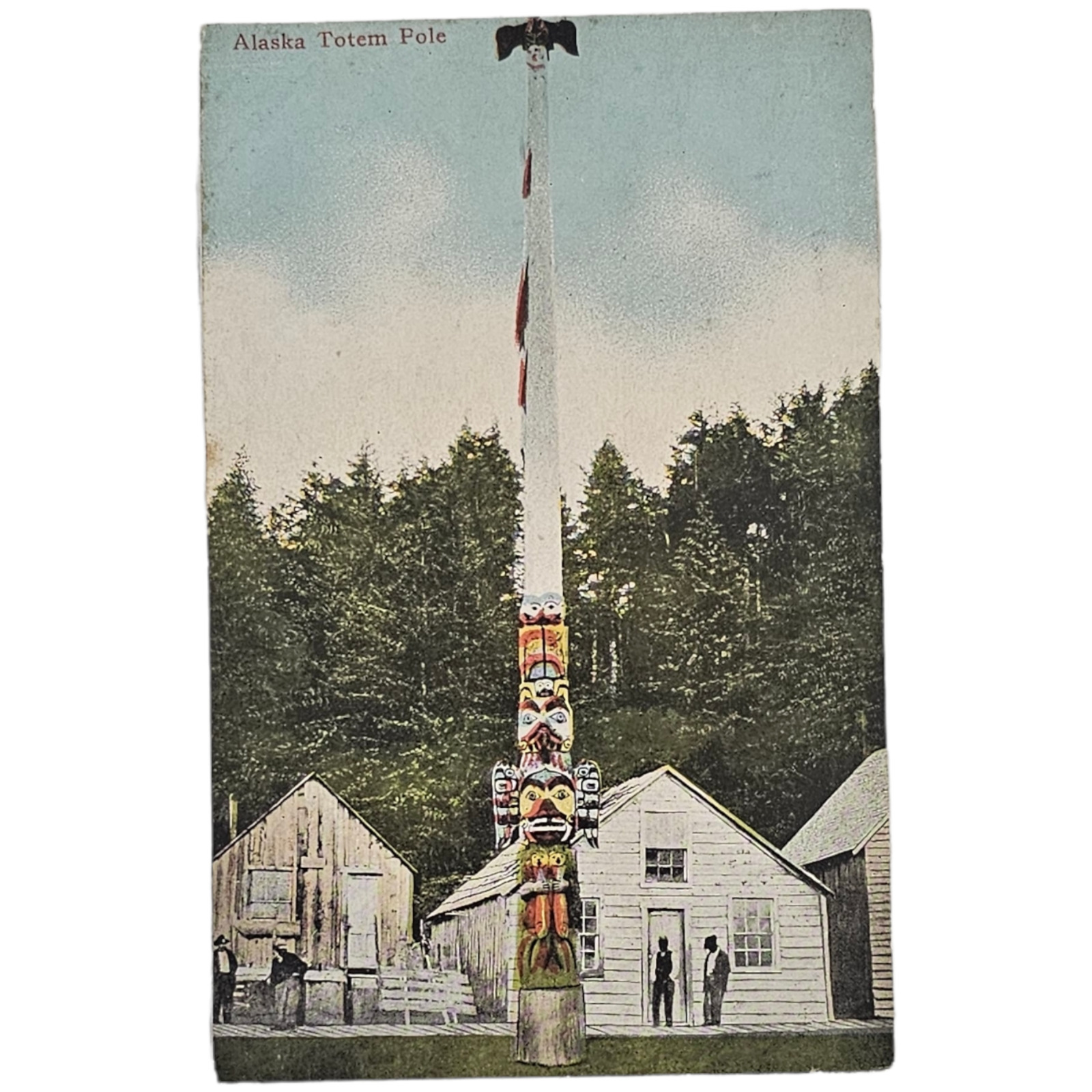Alaska Totem Pole Lowman Hanford Co Postcard 1910s Vintage by Nowell
