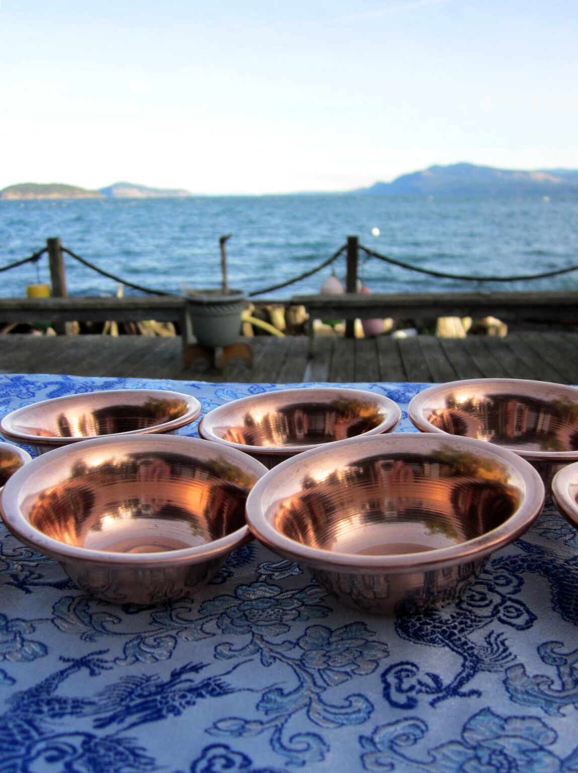 USA Seller Medium Set of 7 Copper Tibetan Buddhist Ritual Offering Bowls 2 7/8