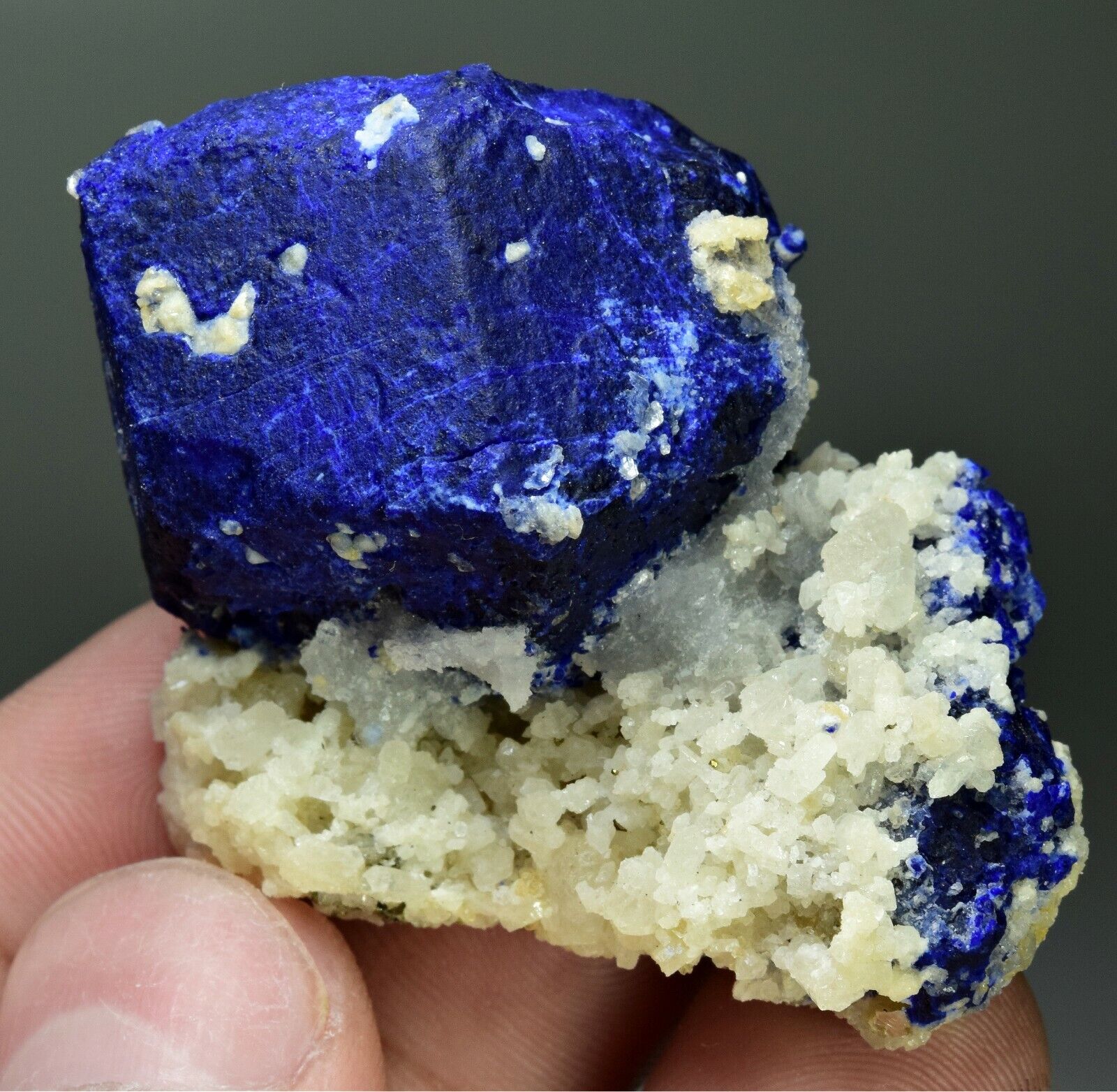 43 Gram Royal blue Lazurite Crystal Specimen With Rare Transparent Forsterite 