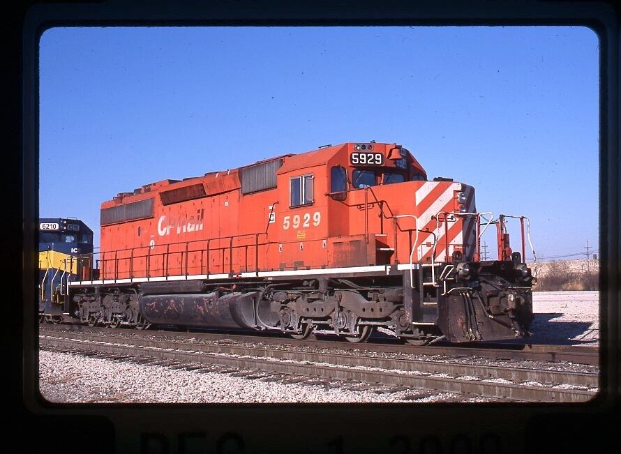 Original Railroad Slide CP Canadian Pacific 5929 SD40-2 at Bedford Park, IL