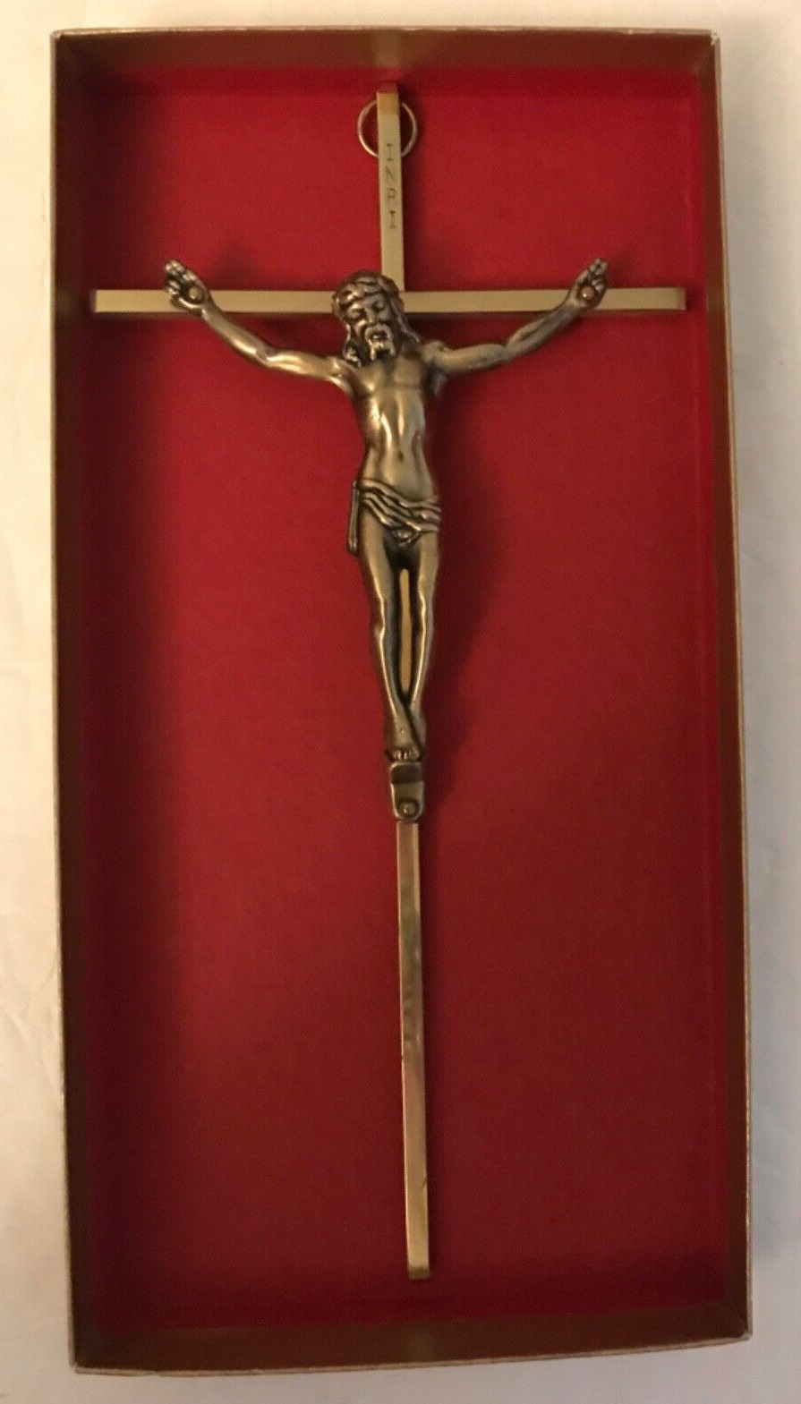 Vintage INRI Bronze Wall Crucifix Cross Jesus Christ  LO 510 Bronze  10 Inches