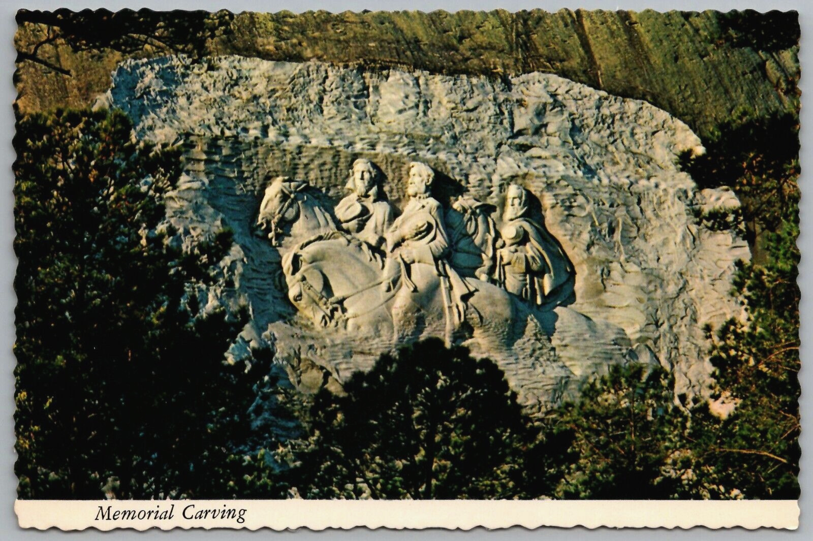 Continental Size Postcard - Memorial Carving - Stone Mountain Georgia - GA