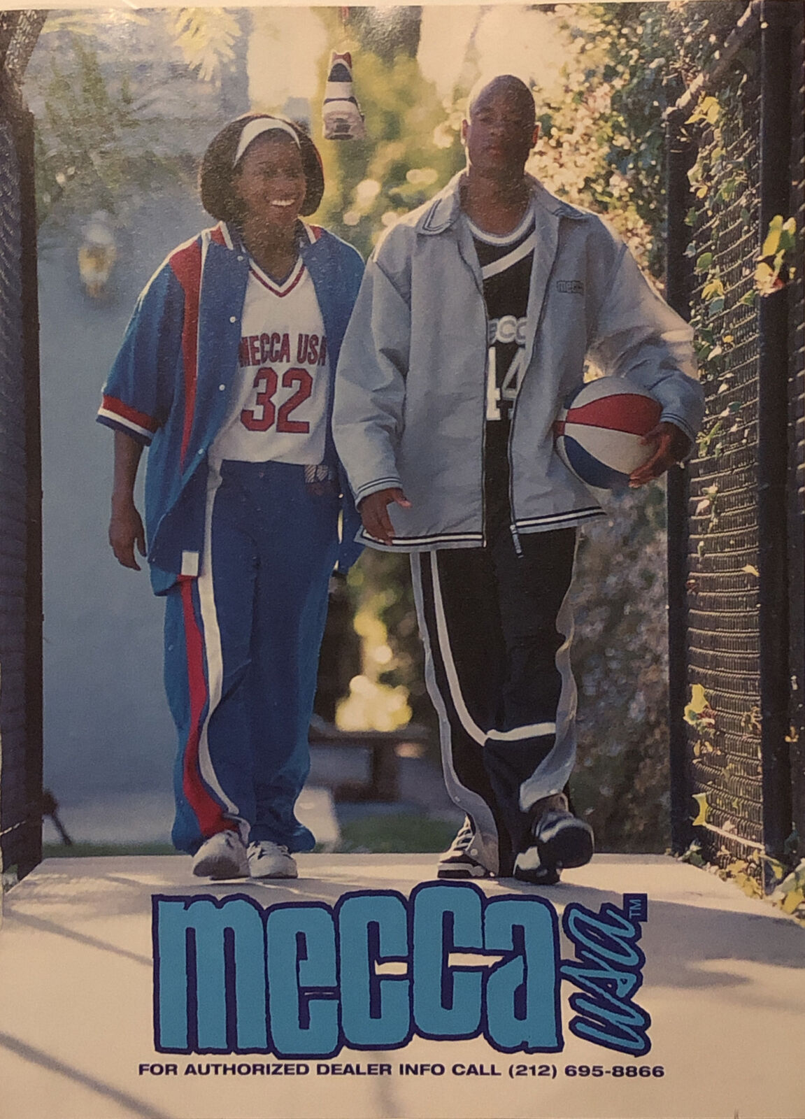 1996 Mecca USA Sportswear Basketball Clothing VTG 1990s PRINT AD