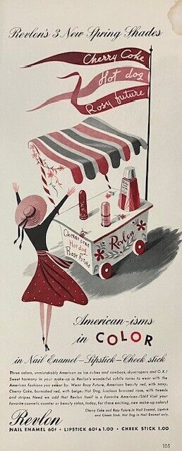 Rare 1941 Original Vintage Revlon Lip Stick Cosmetic Beauty Advertisement Ad