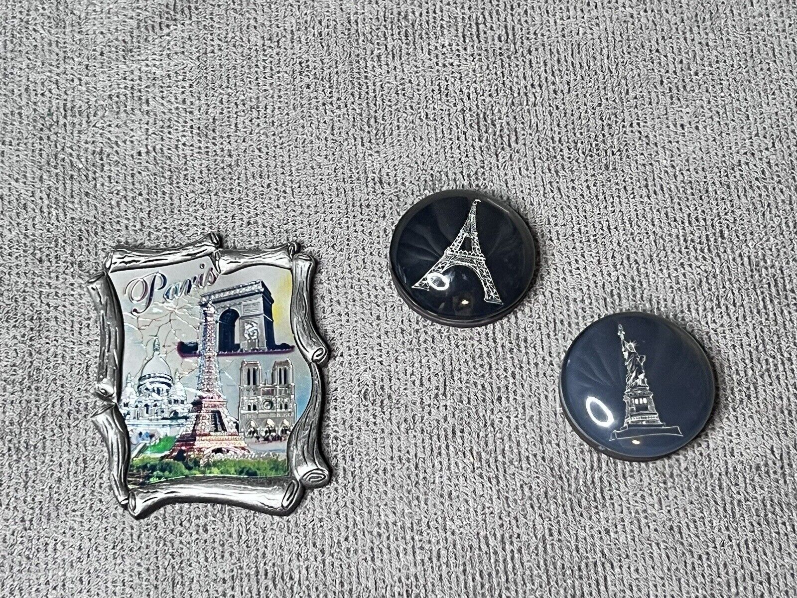 Paris France Glass Souvenir Magnets Tower Metal Lot Bundle