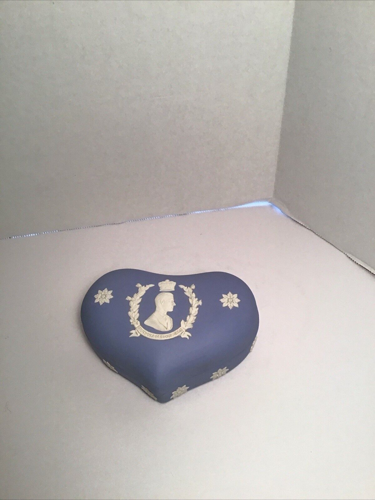 Vintage Wedgwood Heart Shaped Box, Coronation, Duke Of Edinburgh, Jasper Ware