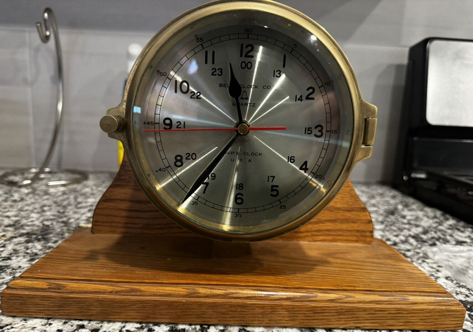 Vintage Antique Emery & Douglas Quartz Bell Strike Brass Nautical Mantle Clock