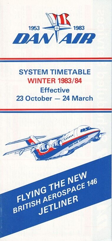 Dan-Air timetable 1983/10/23