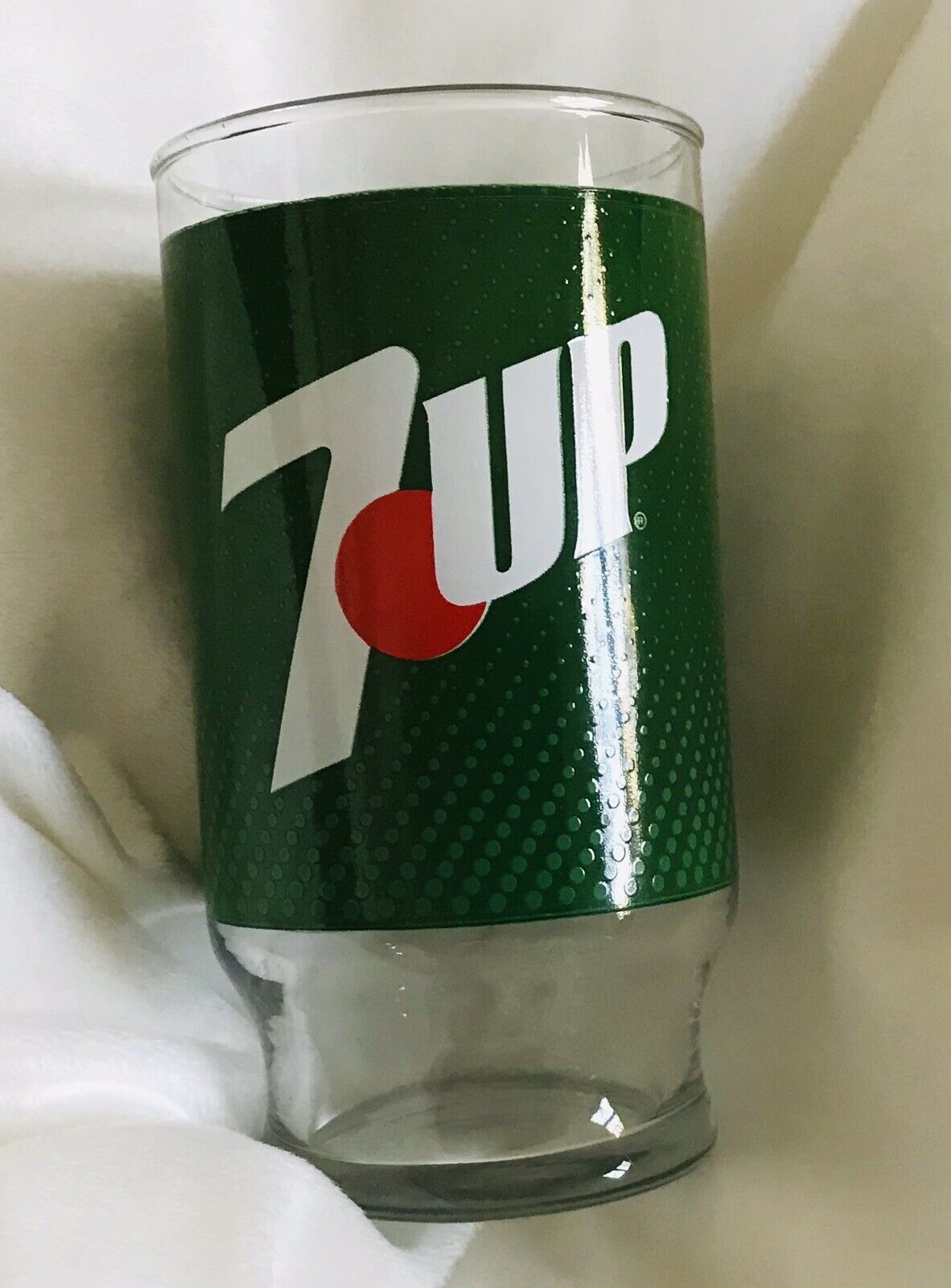 7-Up Soda Vintage 1970\'s Bubbles Footed Drinking Glass Tumbler