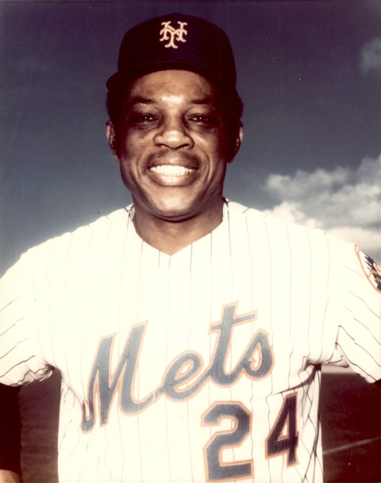 BR19 Rare Vintage Color Photo WILLIE MAYS New York Mets Baseball Hall of Famer