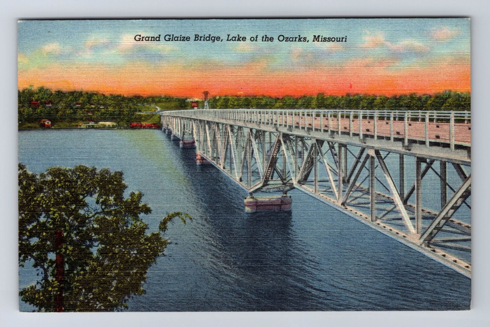 Ozarks MO-Missouri, Grand Glaize Bridge, Grand Glaize River, Vintage Postcard