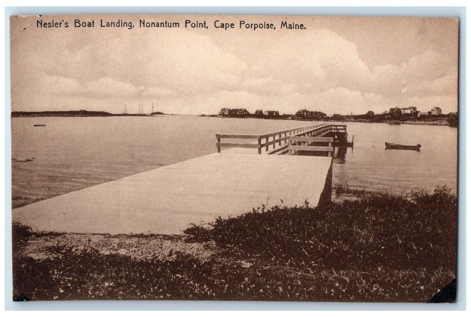 c1910's Nesler's Boat Landing Nonantum Point Cape Porpoise Maine ME Postcard