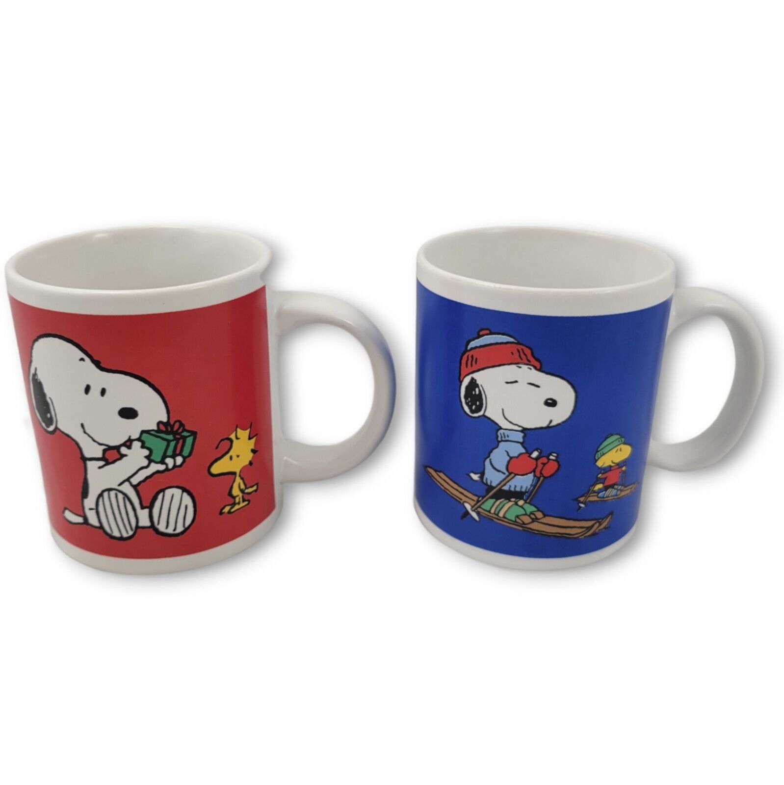 2 Christmas Peanuts Snoopy Woodstock Coffee Mugs 4\