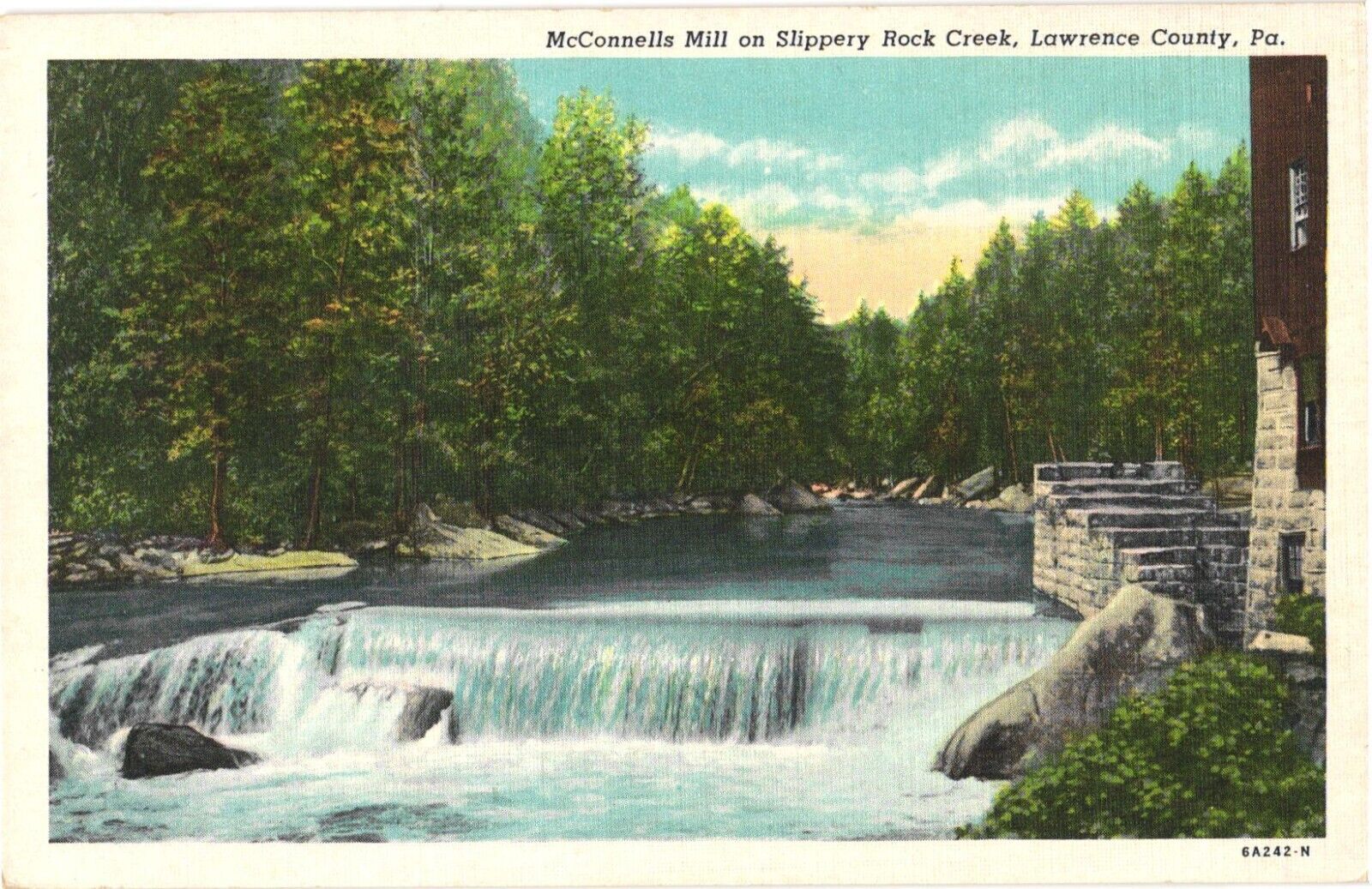 Lawrence County Pennsylvania McConnells Mill on Slippery Rock Creek Postcard