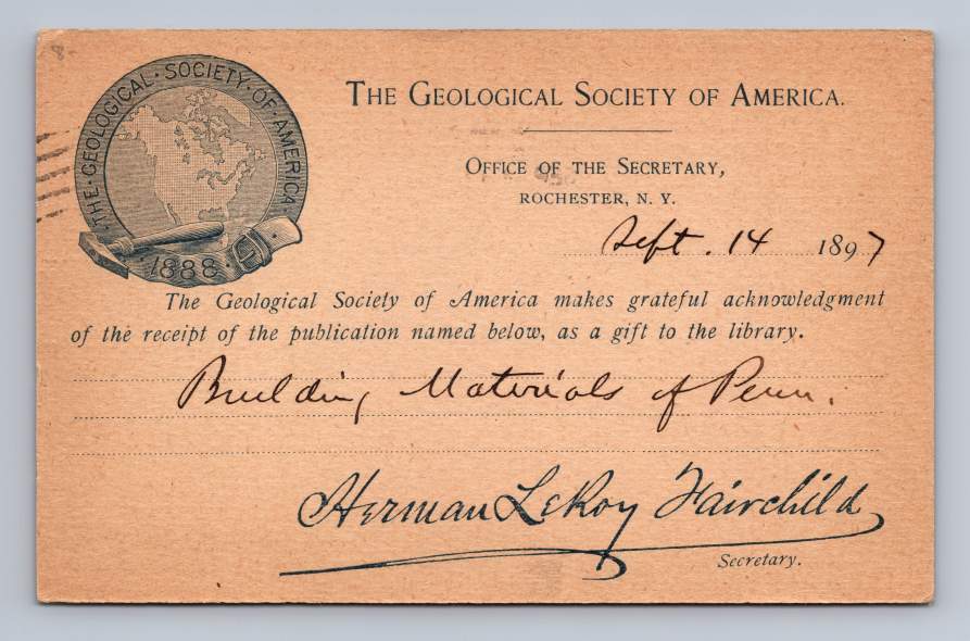 The Geological Society of America ~ Rare Antique Geology Rochester New York 1897