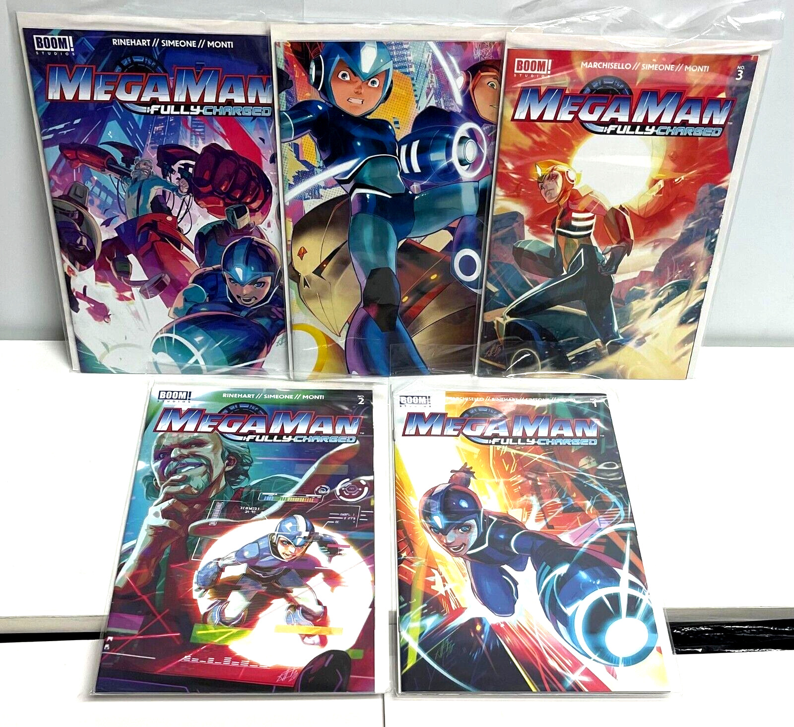 MEGAMAN FULLY CHARGED Issues 1-4, Lot of 5 BOOM Studios 2020 Nice Lot