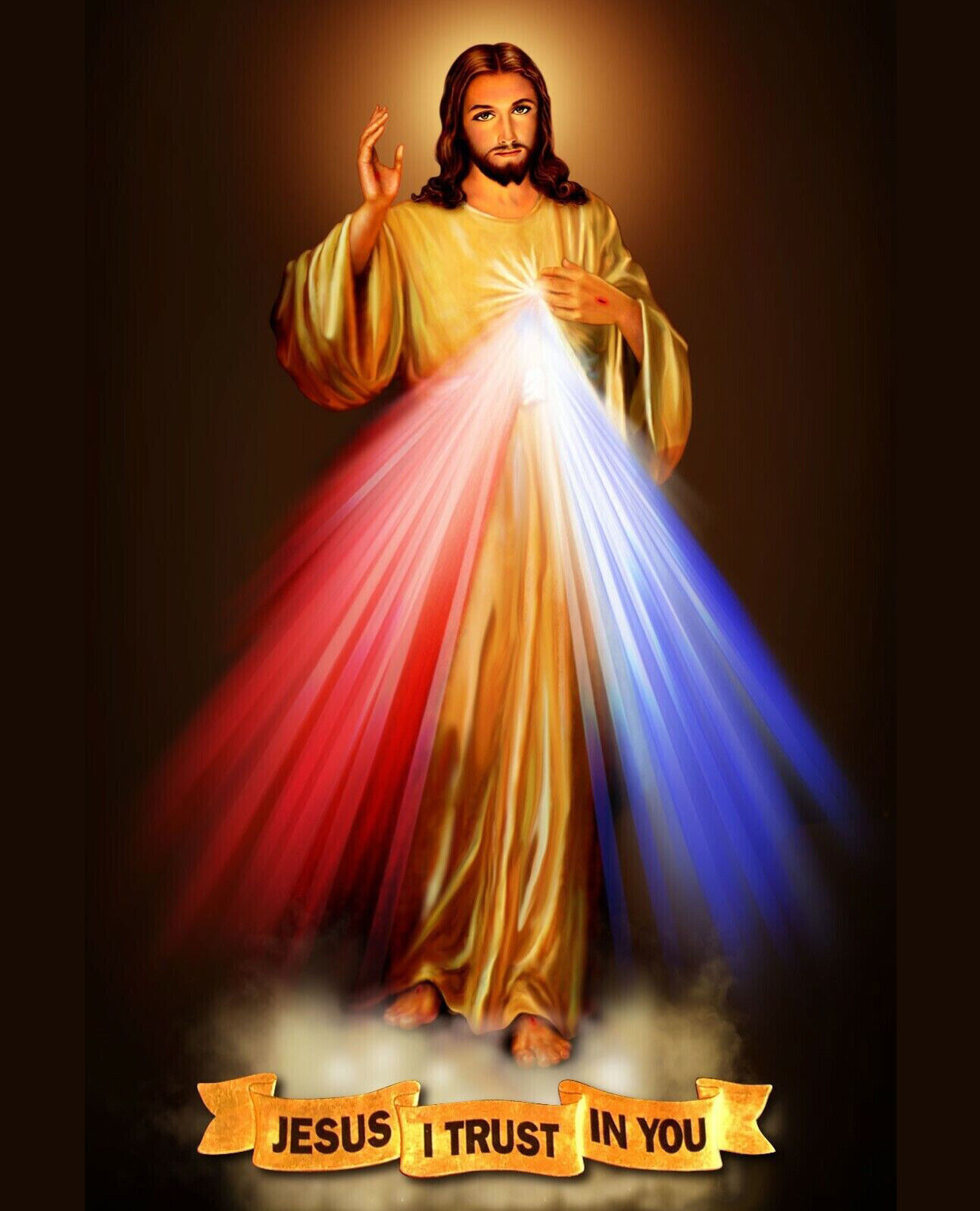 Jesus Christ Divine Mercy Jesus I Trust In You 8x10 Photo Picture Christian Art