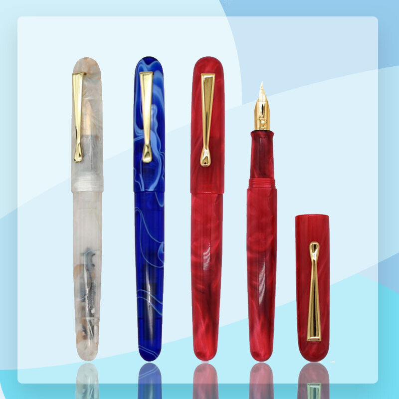 2022 LORELEI 691 Resin Fountain Pen Golden Clip Converter Pen Medium Nib 1.0mma6