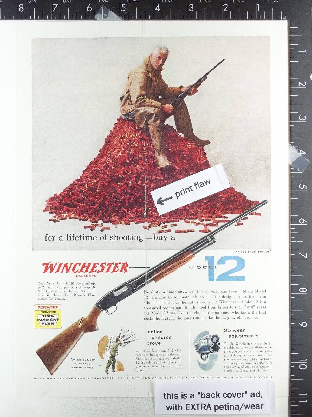 1957 ADVERTISING for Winchester model 12 shotgun