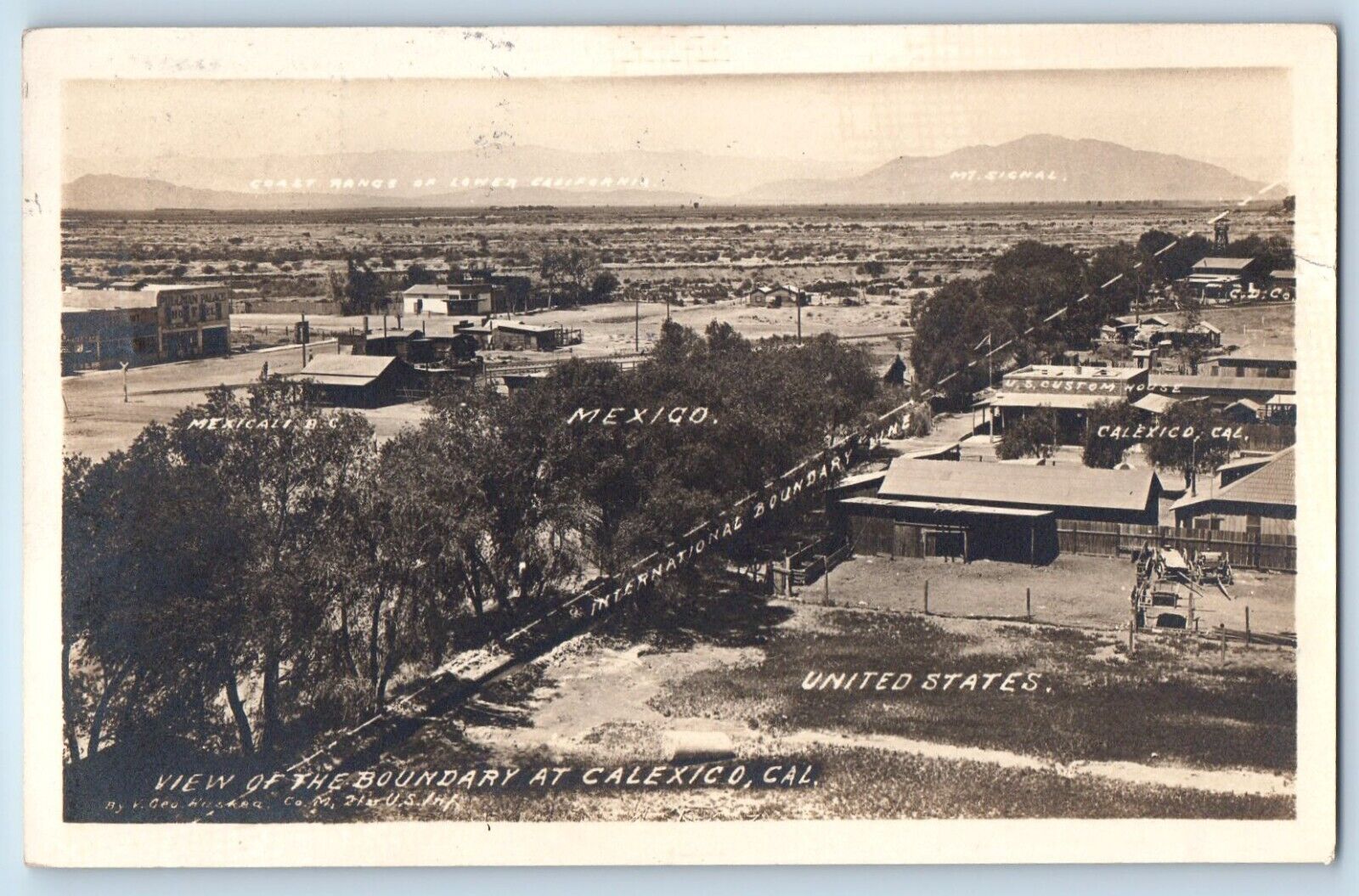 c1920\'s US Mexico Border At Calexico California CA RPPC Photo Postcard