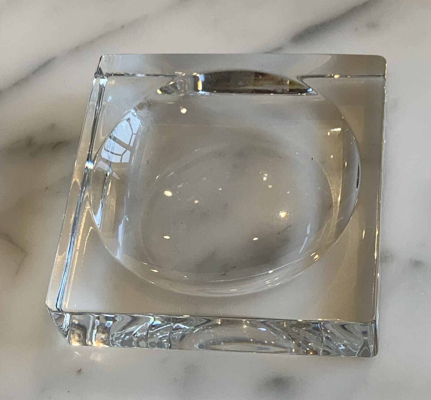 Baccarat Small SPARTE Crystal  Butter Pat / Open Salt/Ashtray  2.75\