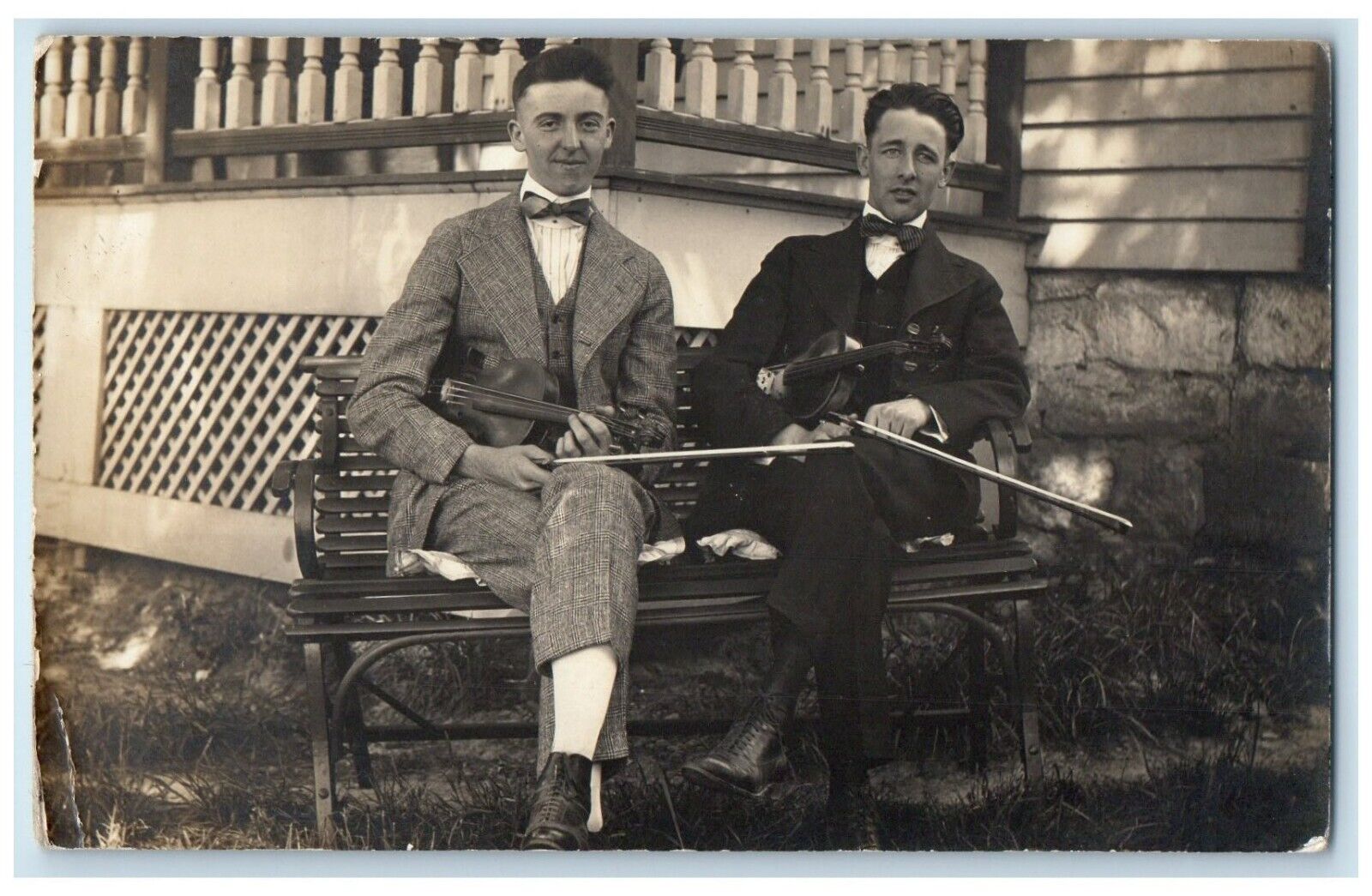 c1910\'s Boys Violinists Violin Musicians Unposted Antique Postcard