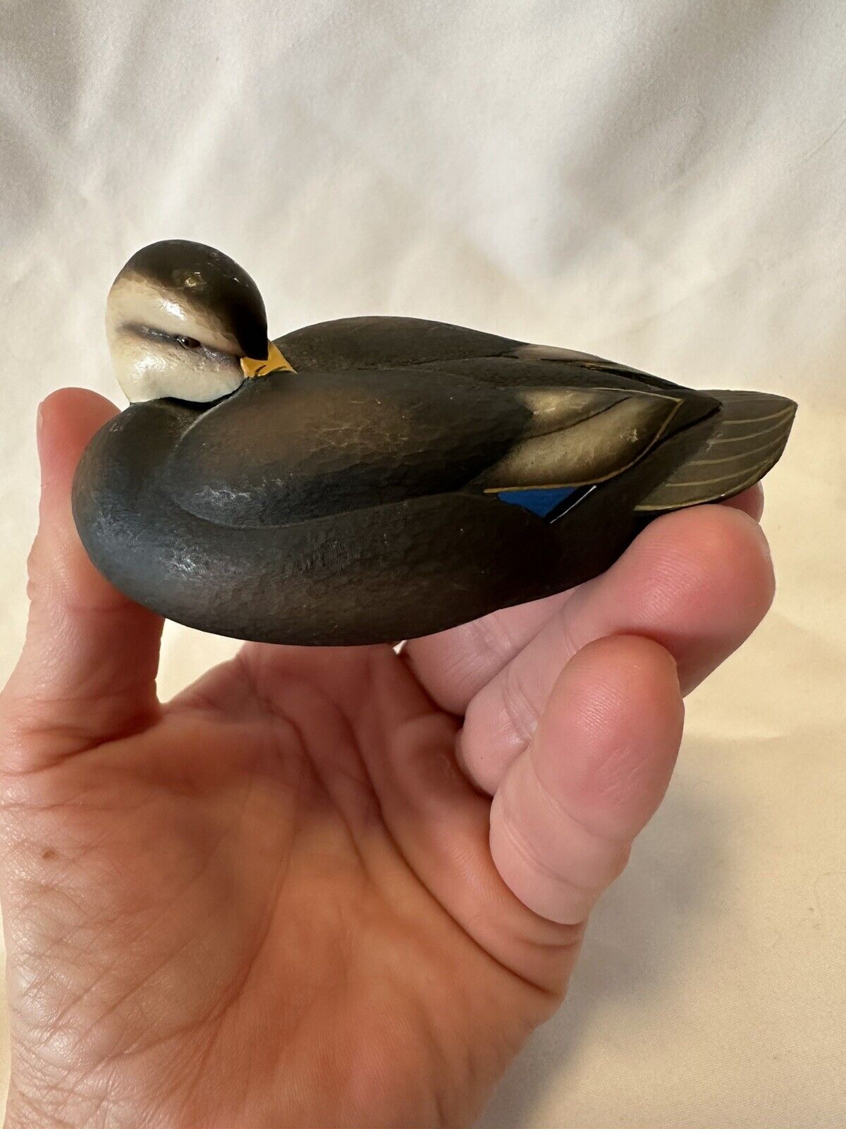 Ducks Unlimited Miniature Black Duck Figurine 2001 Jett Brunet Sleeping Duck 2\