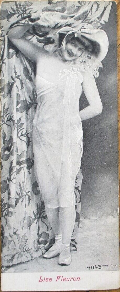 Bookmark French Fantasy 1905 Postcard, Stage Actress, Lise Fleuron, Novelty
