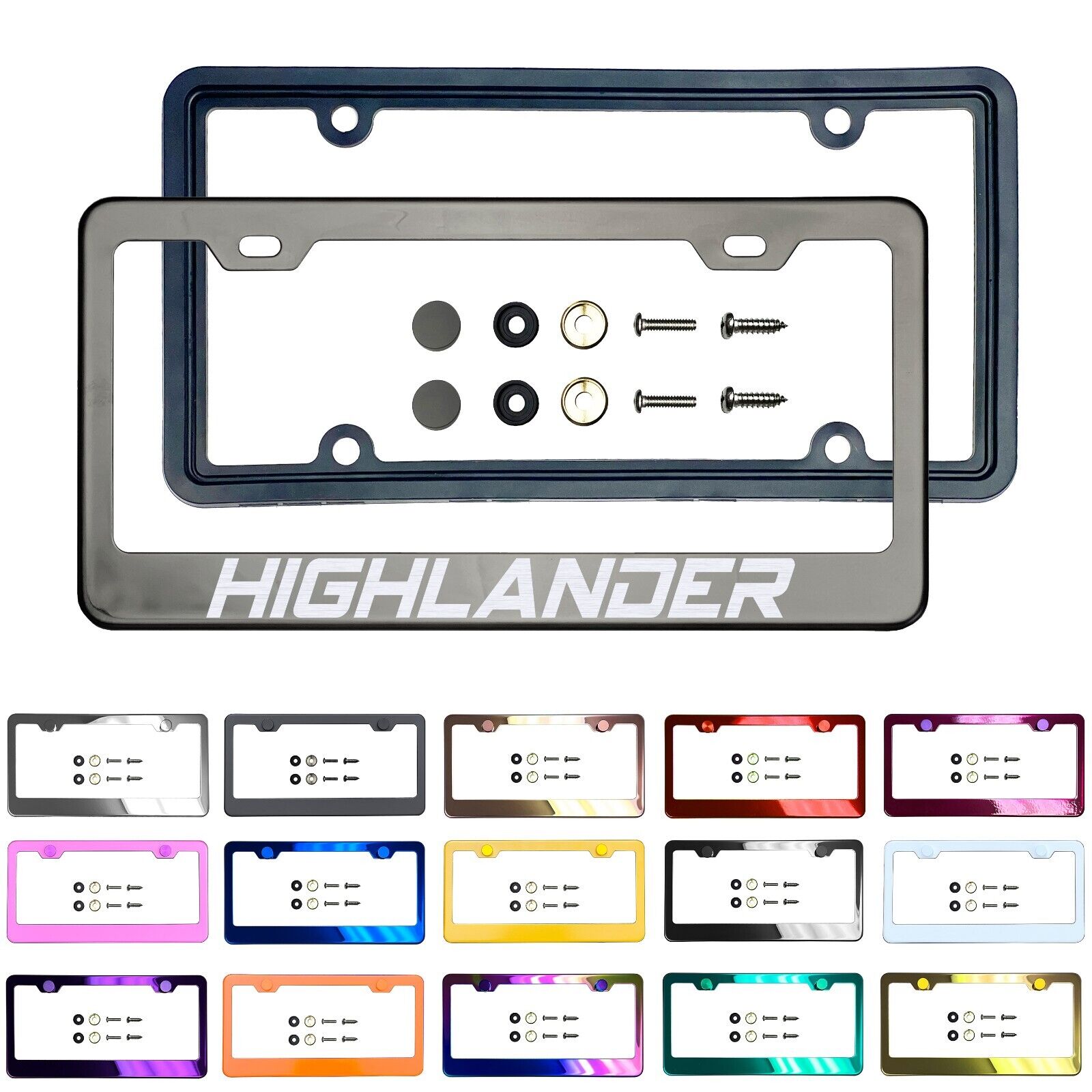 New Customize Stainless Steel License Frame Silicone Guard Fit Toyota Highlander