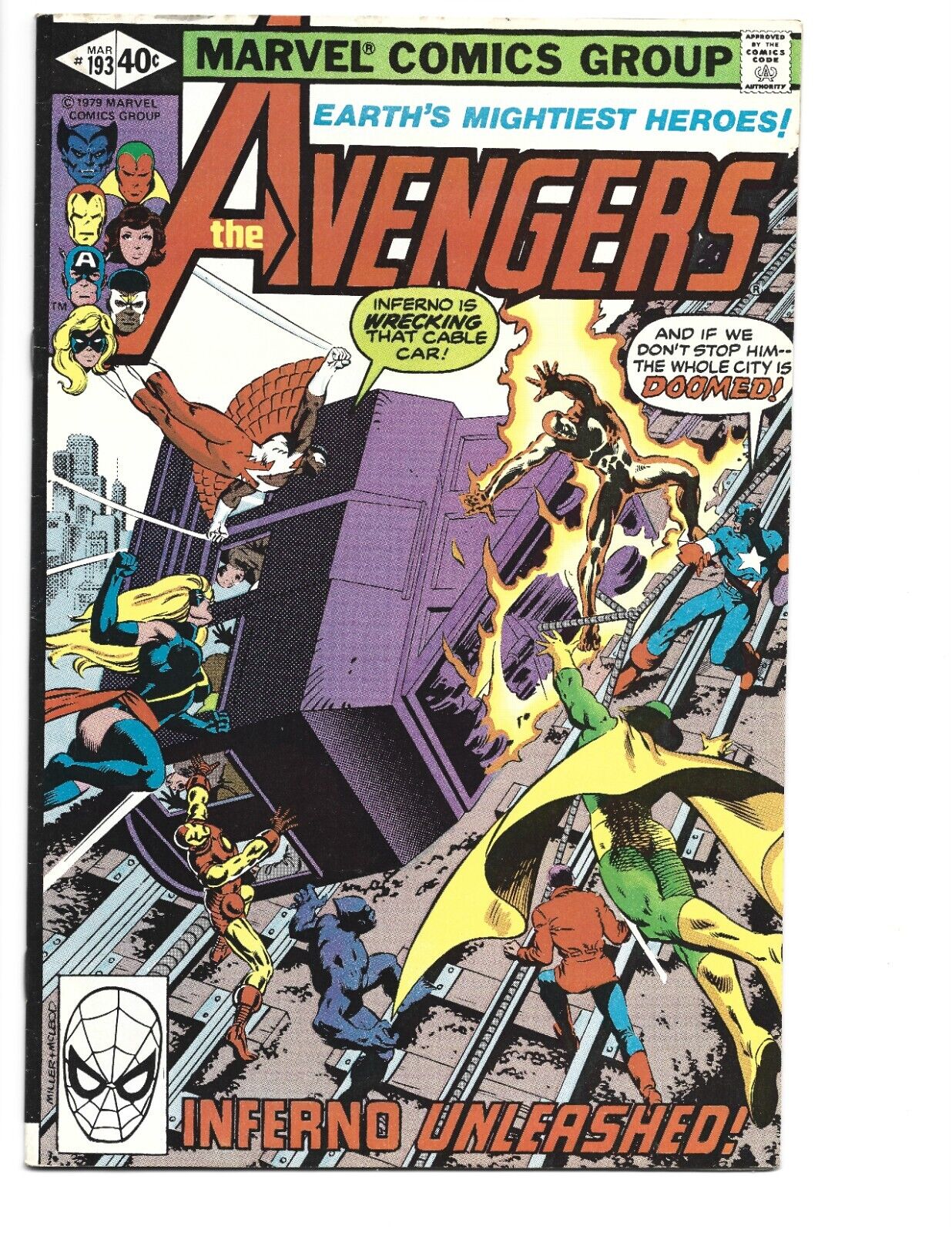 Avengers 193 FVF 7.0  OW Pages 1980 Marvel