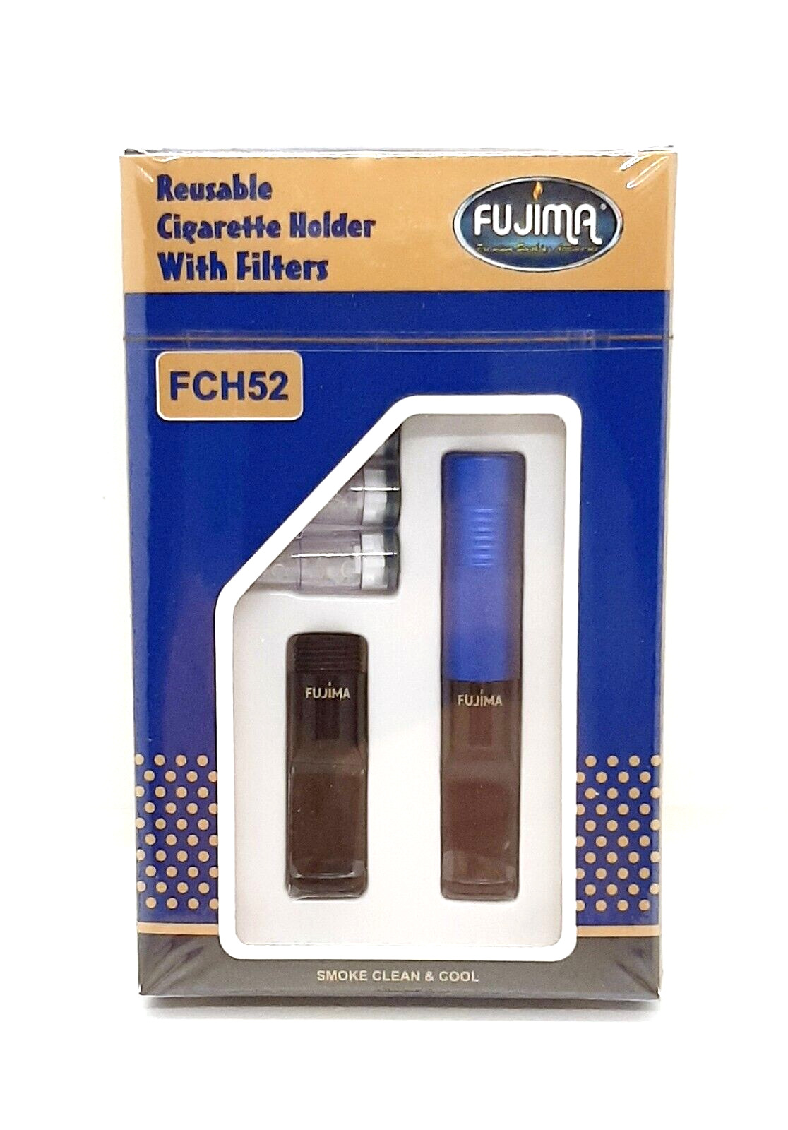 Fujima Blue Dual Filtration Reusable Cigarette Holder Set