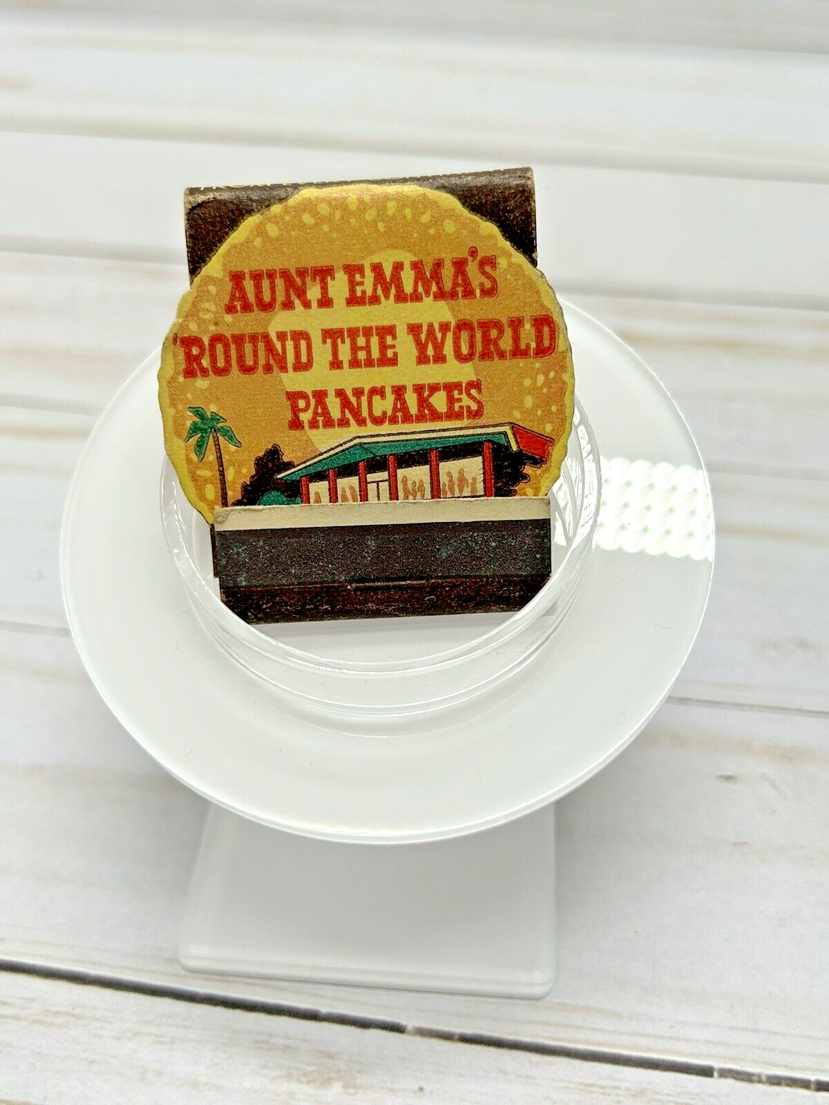 Vintage Advertising Die Cut Matchbook Aunt Emma\'s Pancakes San Diego California