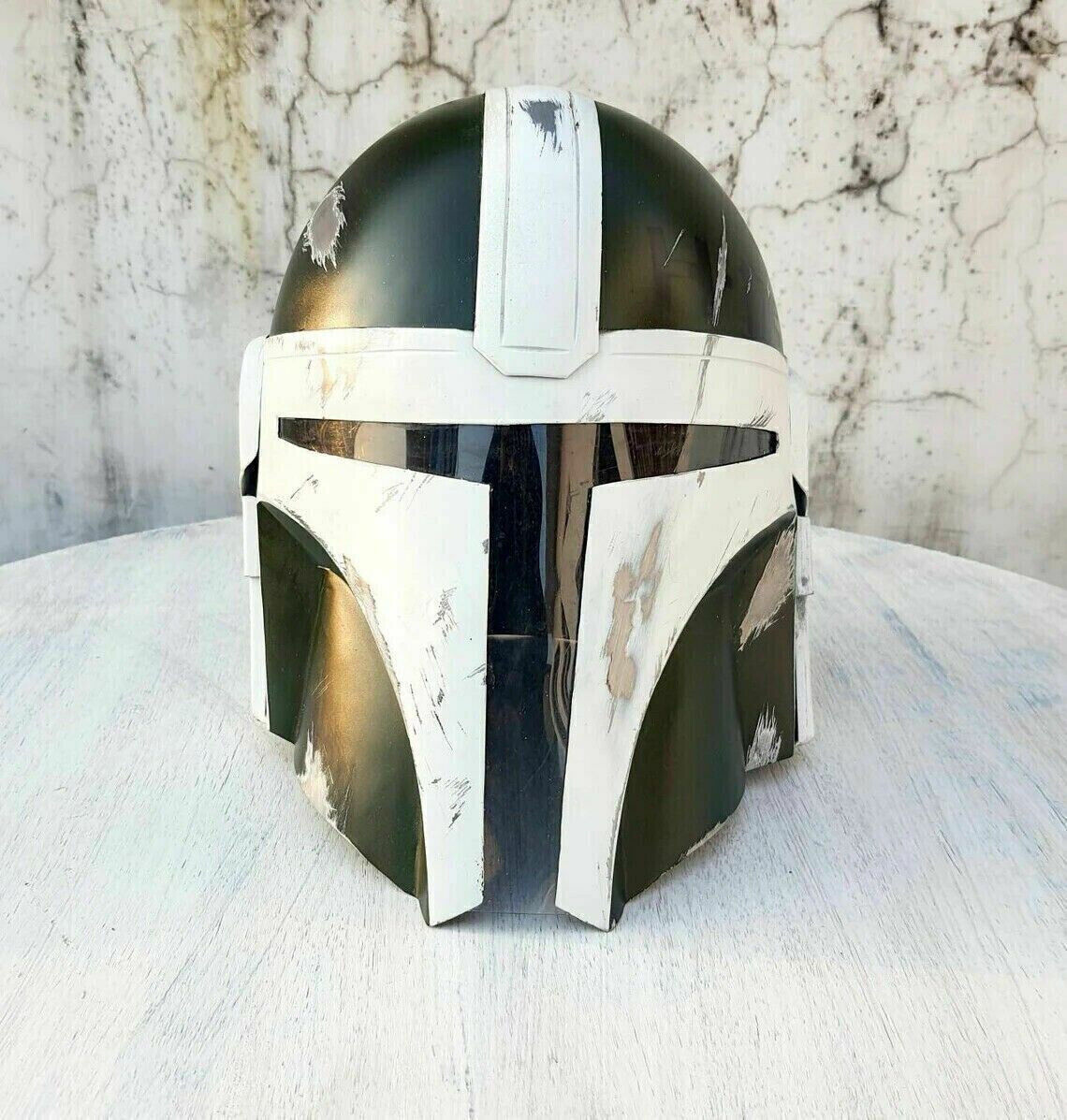 Disney Custom Boba Fett Mandalorian Steel Rare Helmet LARP Costume Fight Mask