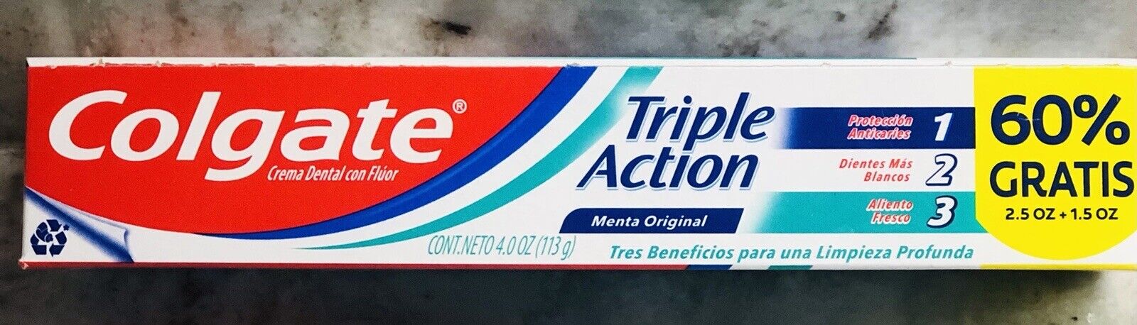 Ship N 24 Hours. New-Colgate Triple Action Original Mint Toothpaste. 4.0 Oz.