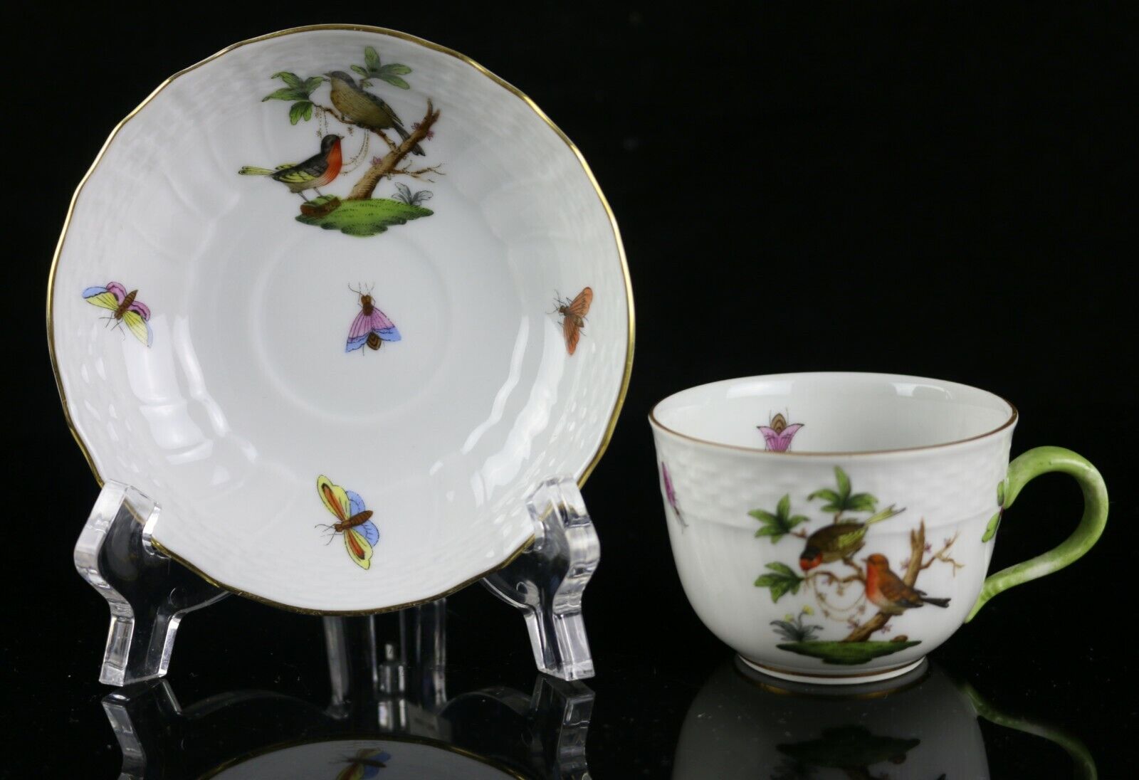 Herend Rothchild Bird Demitasse Cup and Saucer