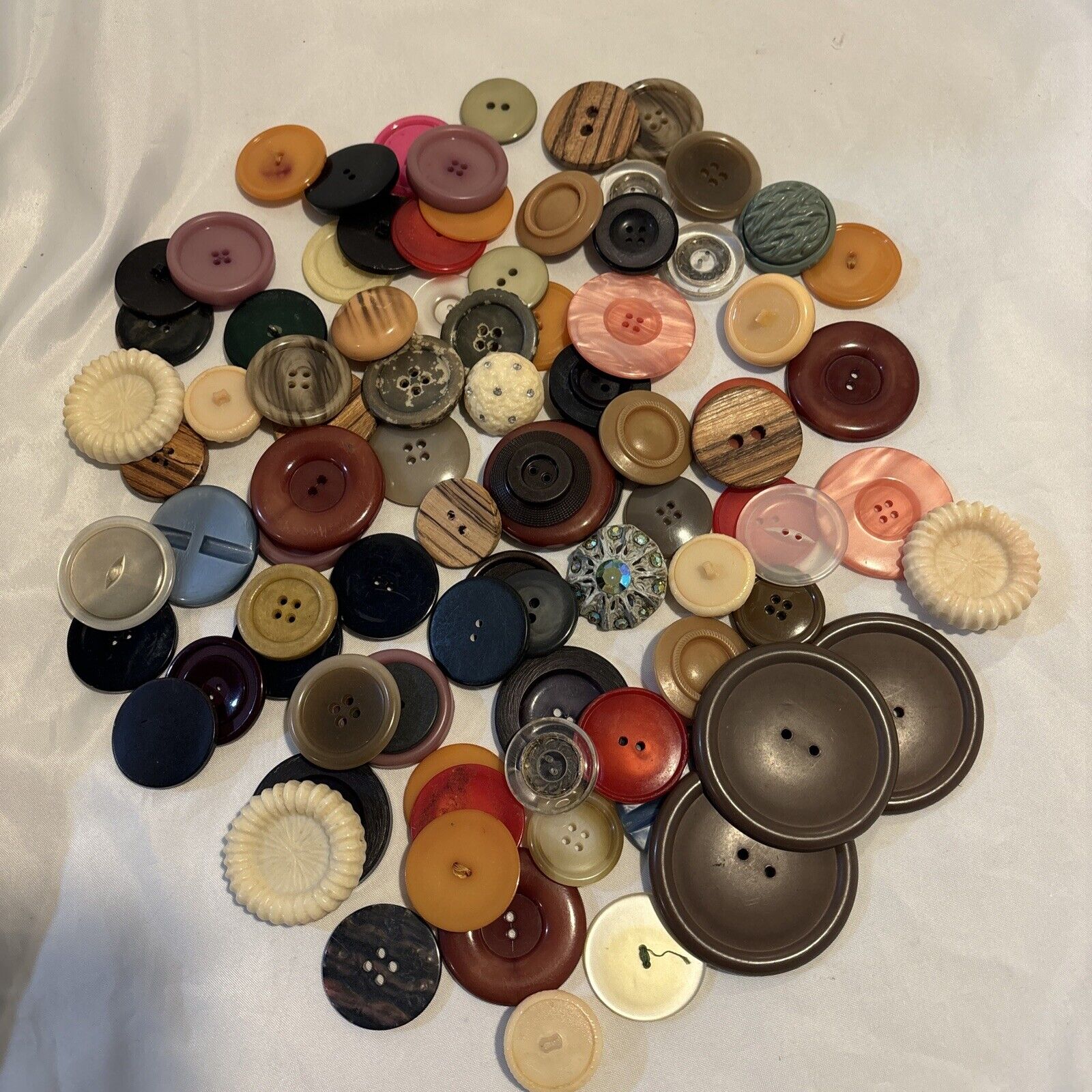 Lot of Assorted Large Vintage Buttons - 1 lb
