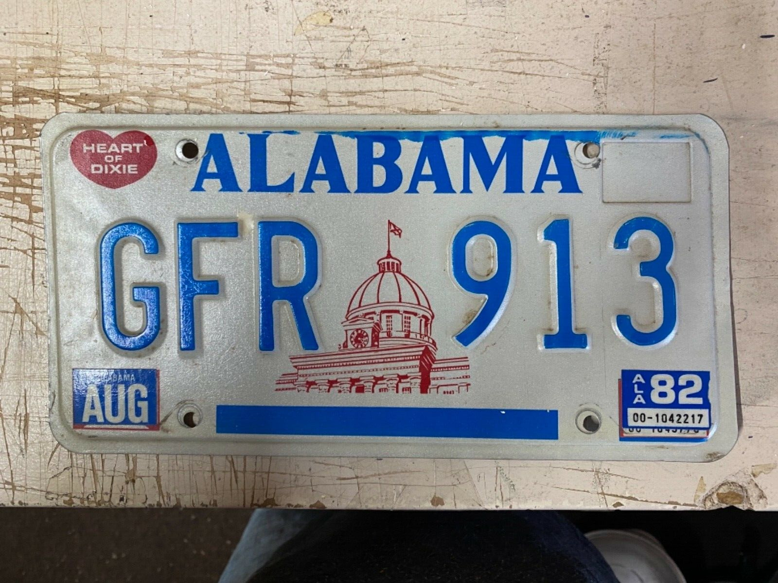 Vintage 1982 Alabama License Plate GFR 913
