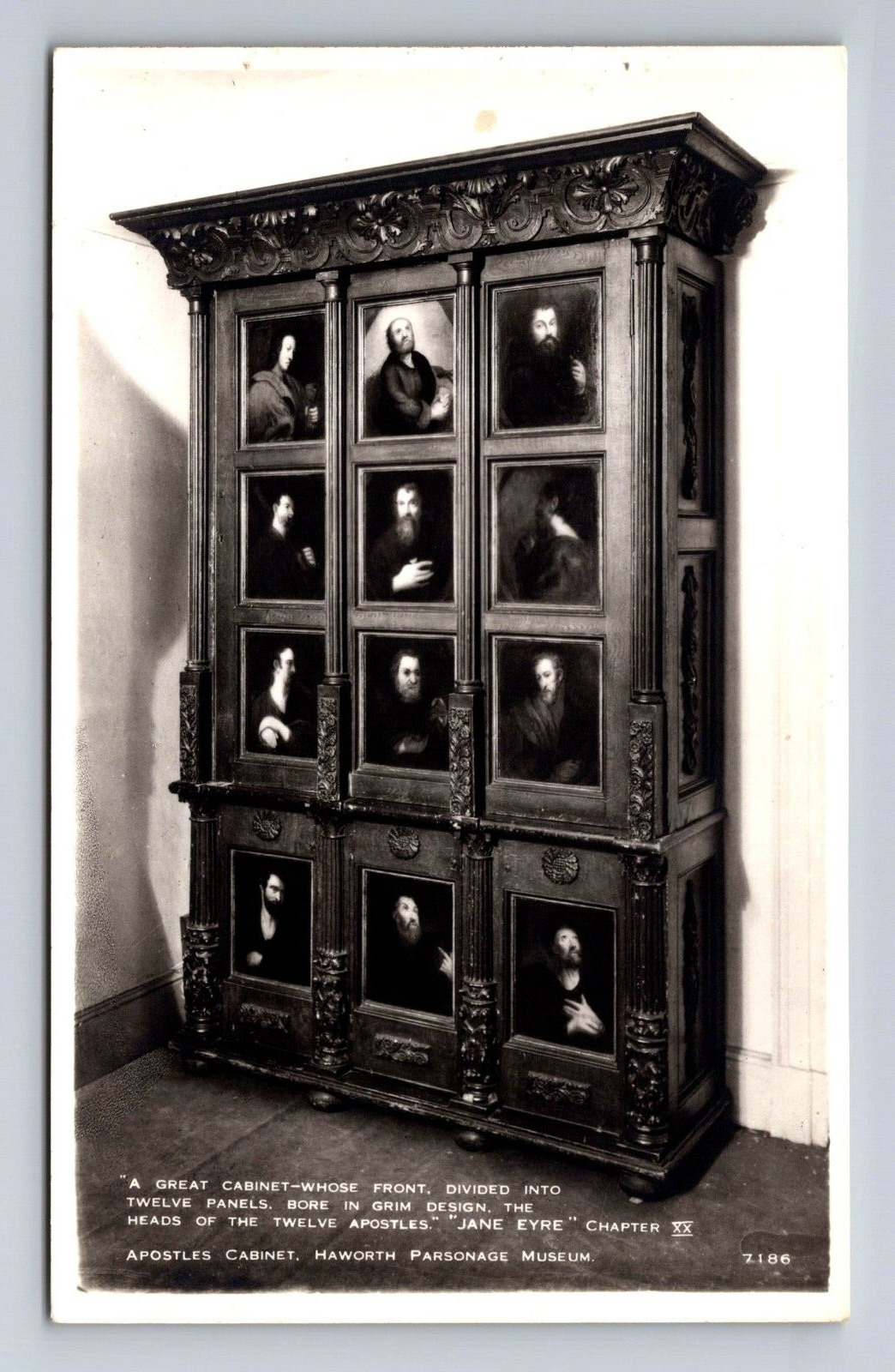RPPC Apostles Cabinet Haworth Parsonage Bronte Museum England Postcard