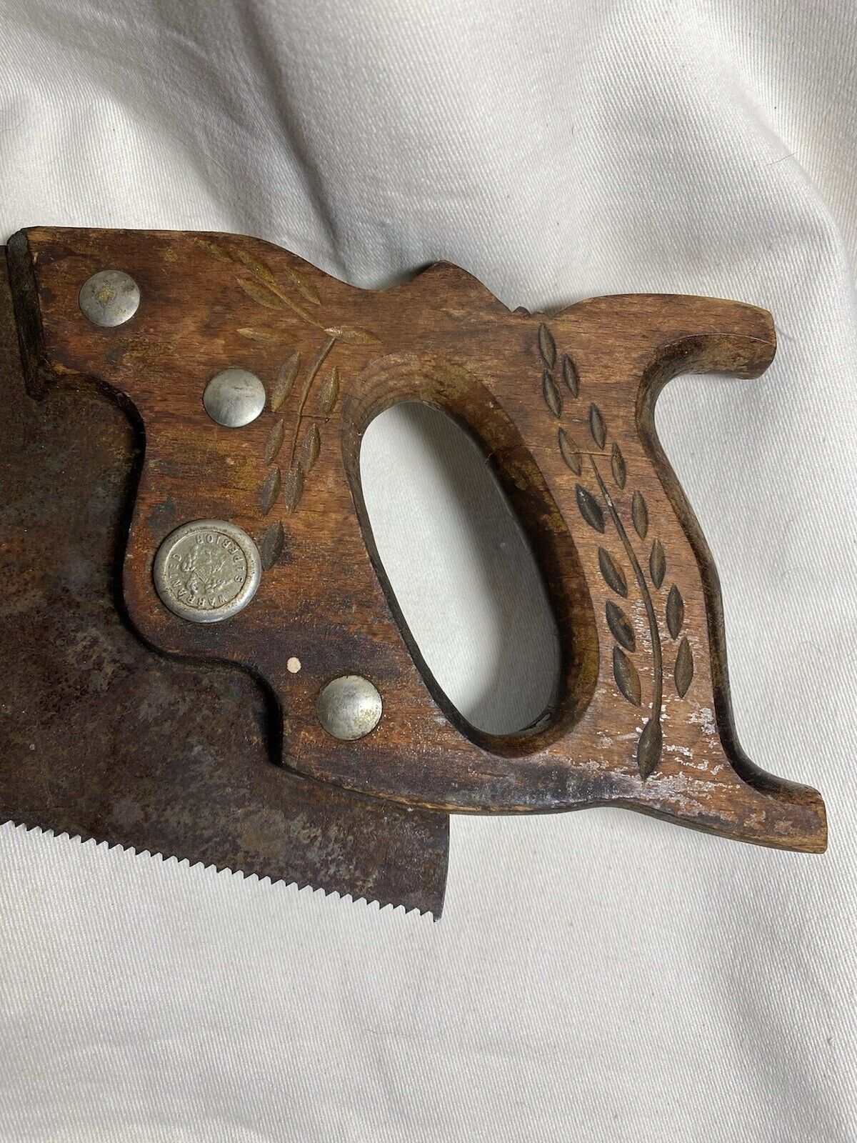 Antique Warranted Superior Crosscut Handsaw 20” Blade