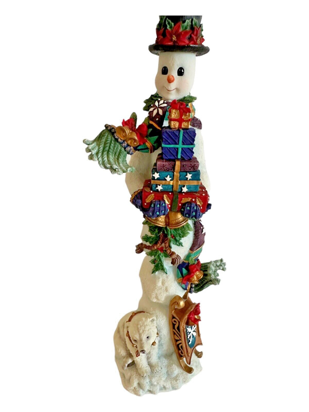 Lenox Hand Painted VTG 2001 Winter Partner Pencil Snowman Christmas Figurine