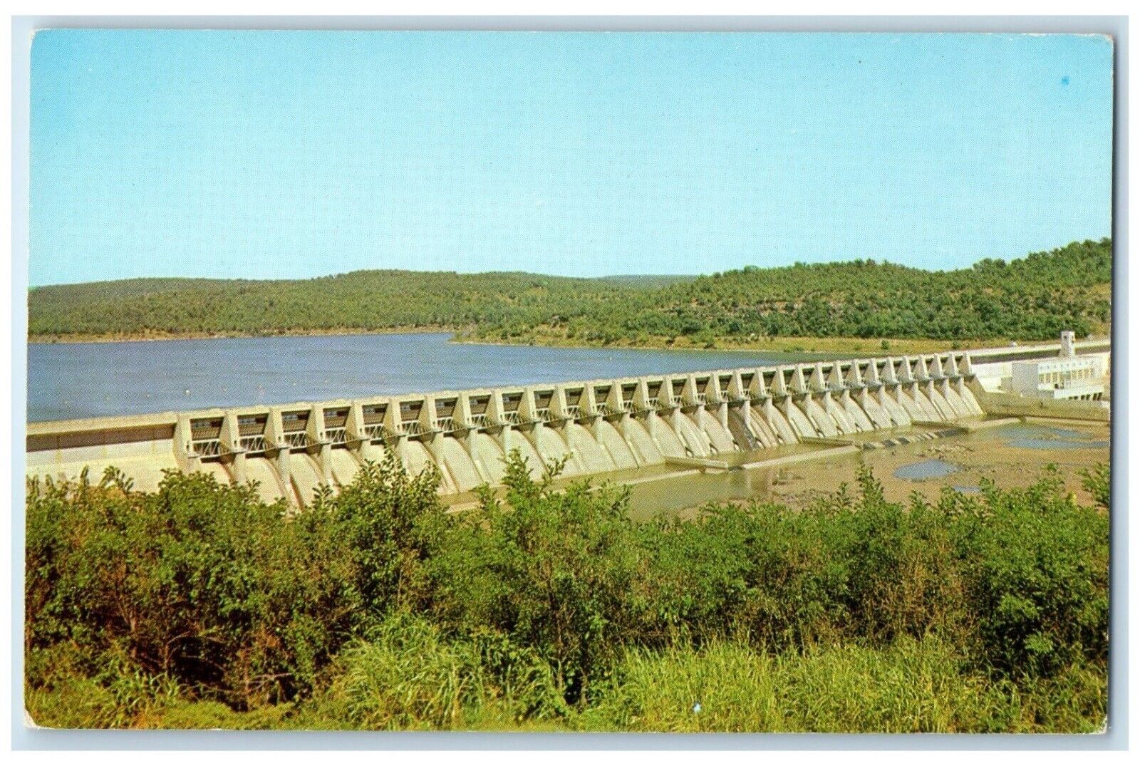 c1960 Fort Gibson Dam Lake Reservoir Exterior Eastern Oklahoma Vintage Postcard