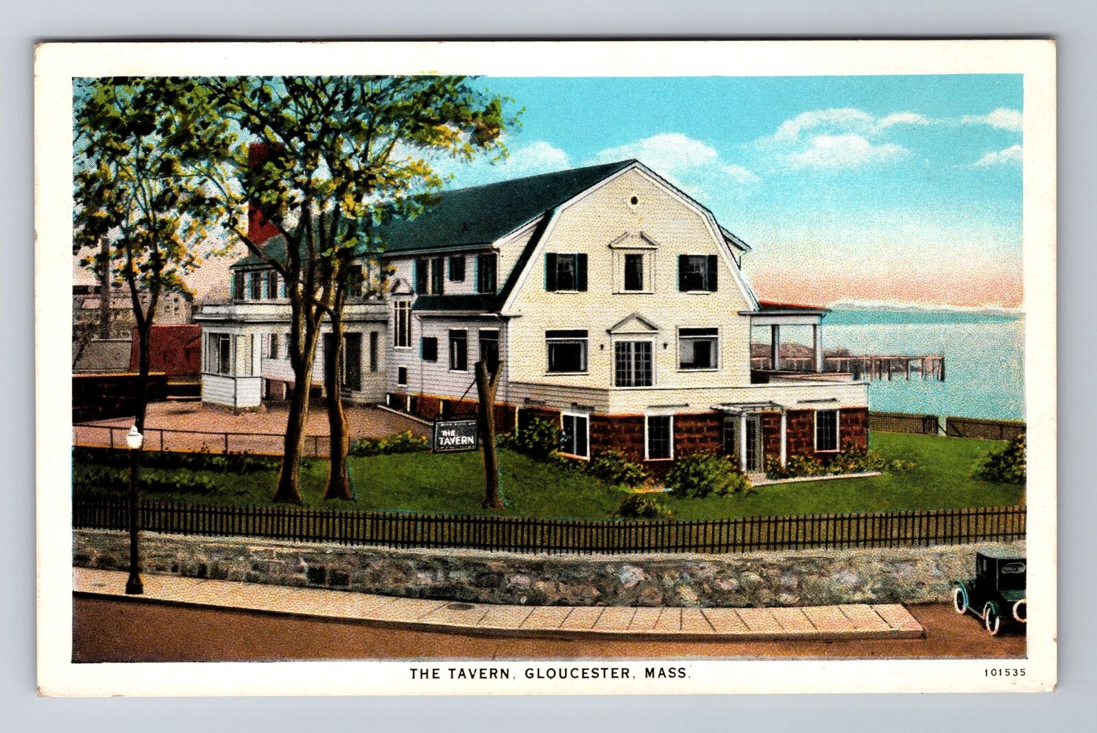 Gloucester MA-Massachusetts, The Tavern, Waterfront, Antique Vintage Postcard