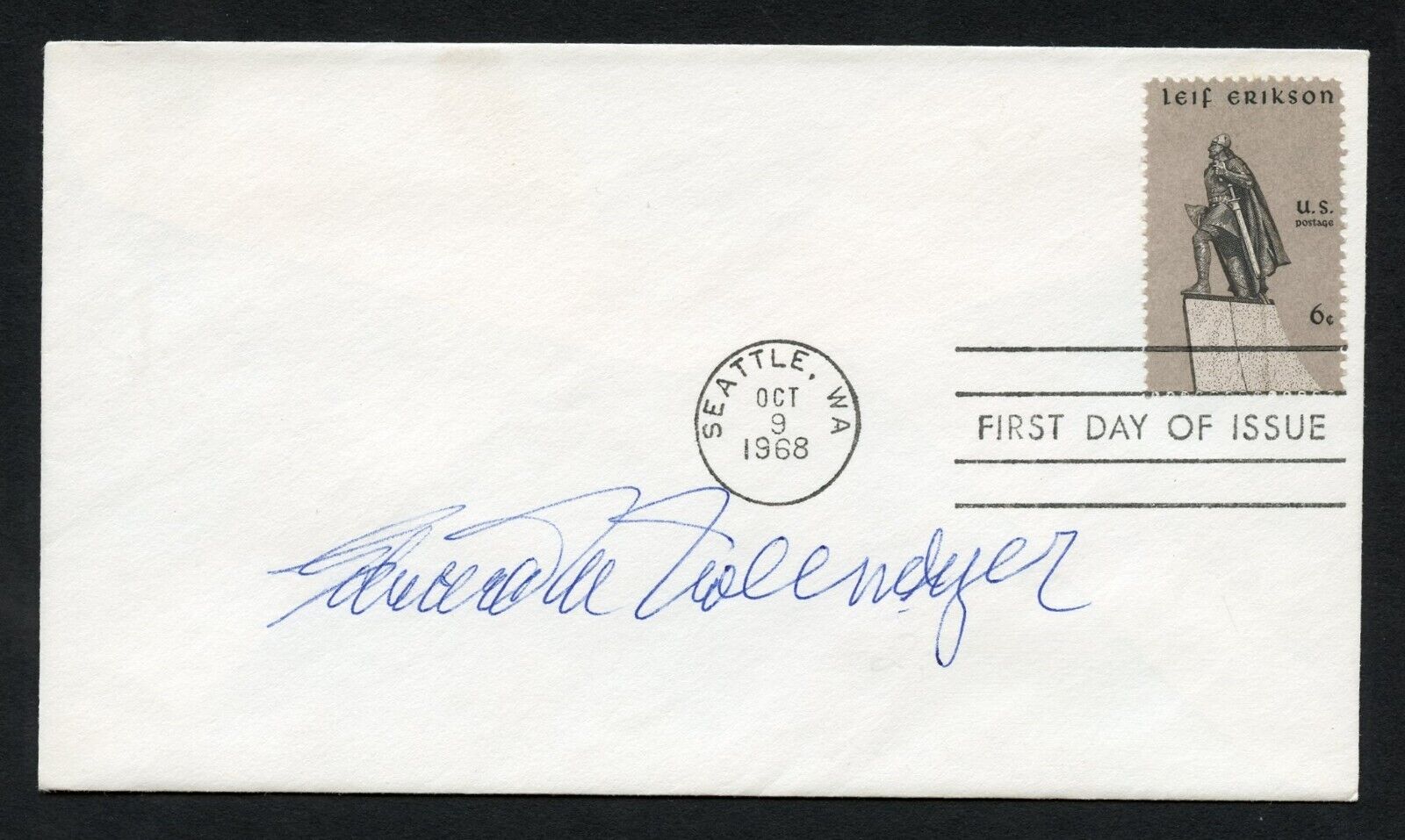 Edward M. Nollmeyer d1992 signed autograph auto First Day Cover WWII ACE USAAF