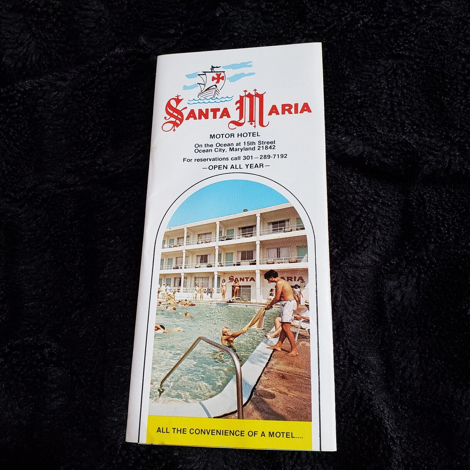 Santa Maria Motor Hotel Ocean City Maryland Brochure 1980s (?) and Postcard
