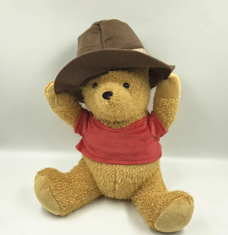 Disney Christopher Robin Winnie Pooh Bear with Hat Plush Toy