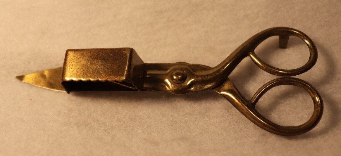 ANTIQUE BRASS CANDLE SNUFFER SCISSOR TYPE PATENTED NOV 24 1857 MAYBE PROTO-TYPE
